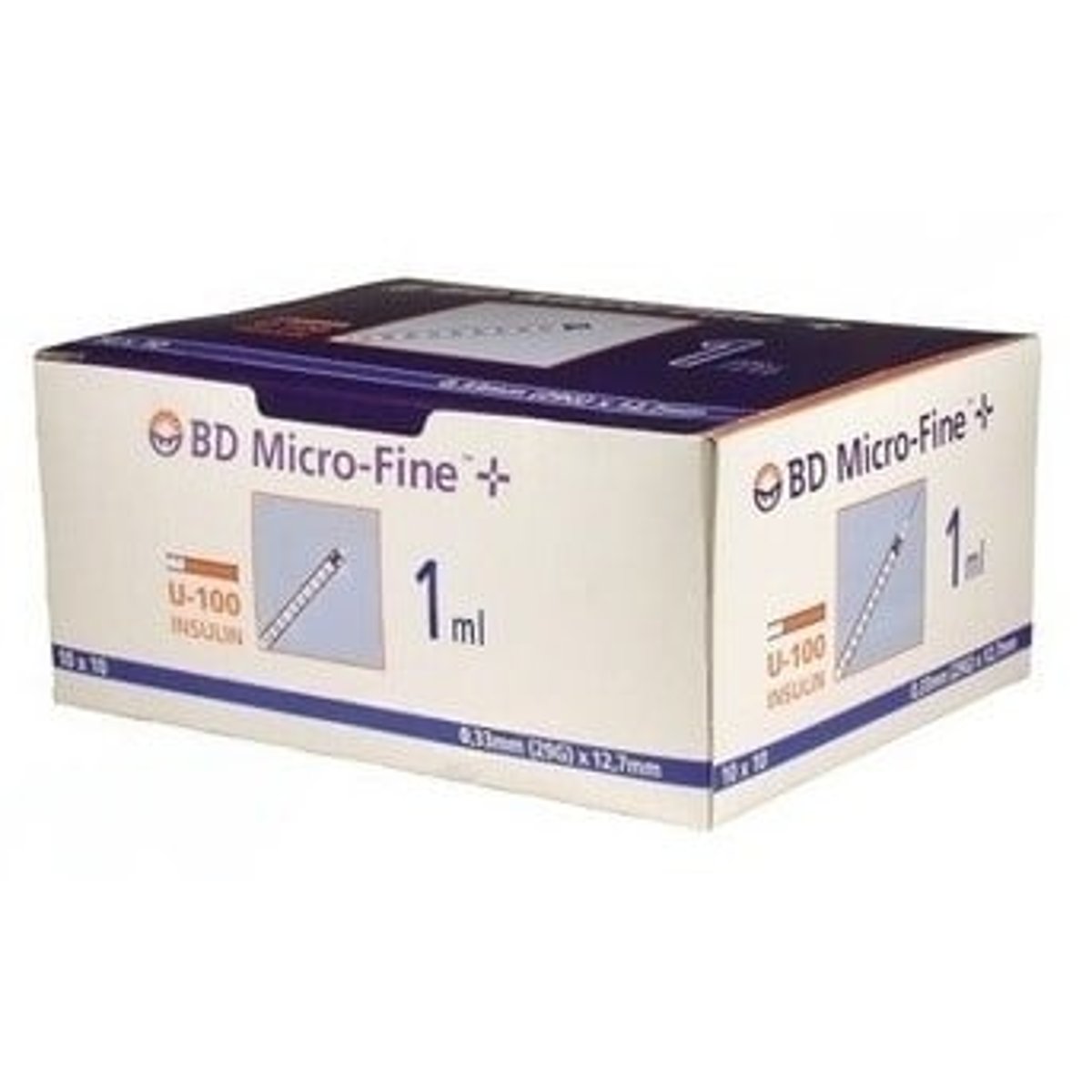 BD MICRO-FINE PLUS STERILNÍ INZULÍNOVÉ STŘÍKAČKY 1ML U-100 S INTEGROVANOU JEHLOU 29GX12,7MM/100KS