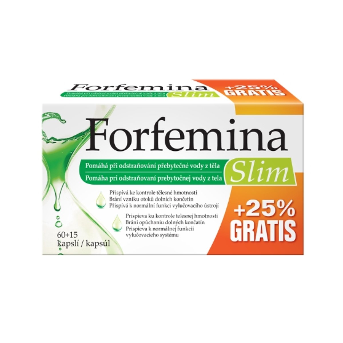 Forfemina Slim odvodnění těla 25% GRATIS 75 kapslí