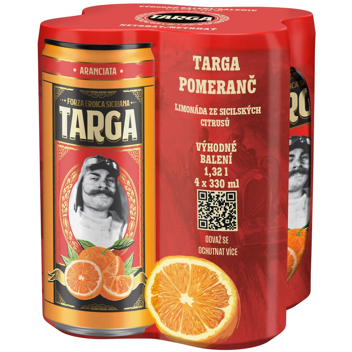 Targa Florio Pomeranč plech (4×330 ml)