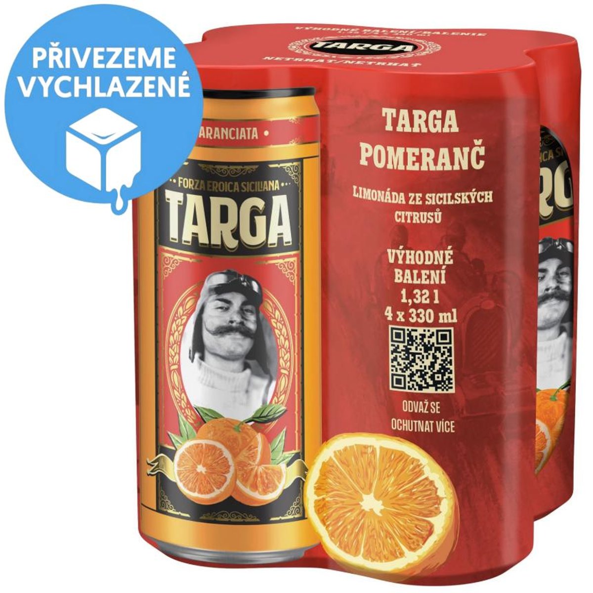 Targa Florio Pomeranč plech (4×330 ml)