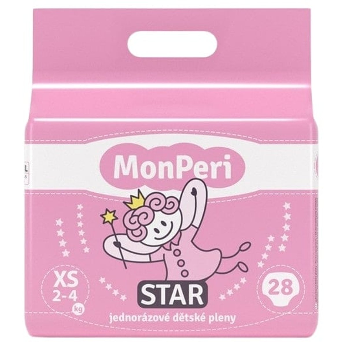 MonPeri EKO Star jednorázové dětské pleny XS (2–4 kg)