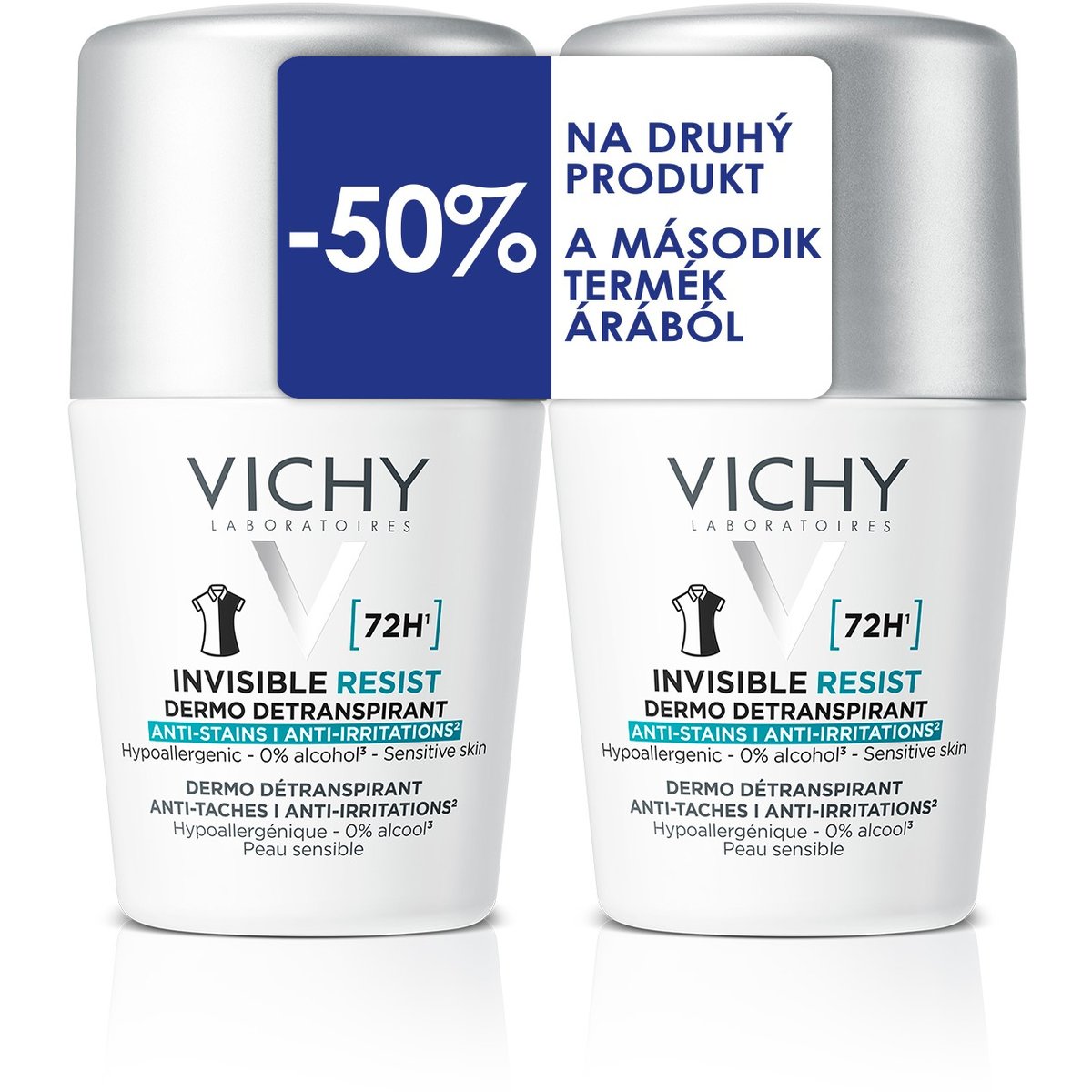 VICHY Invisible Resist 72H Antiperspirant 2 x 50 ml DUOPACK