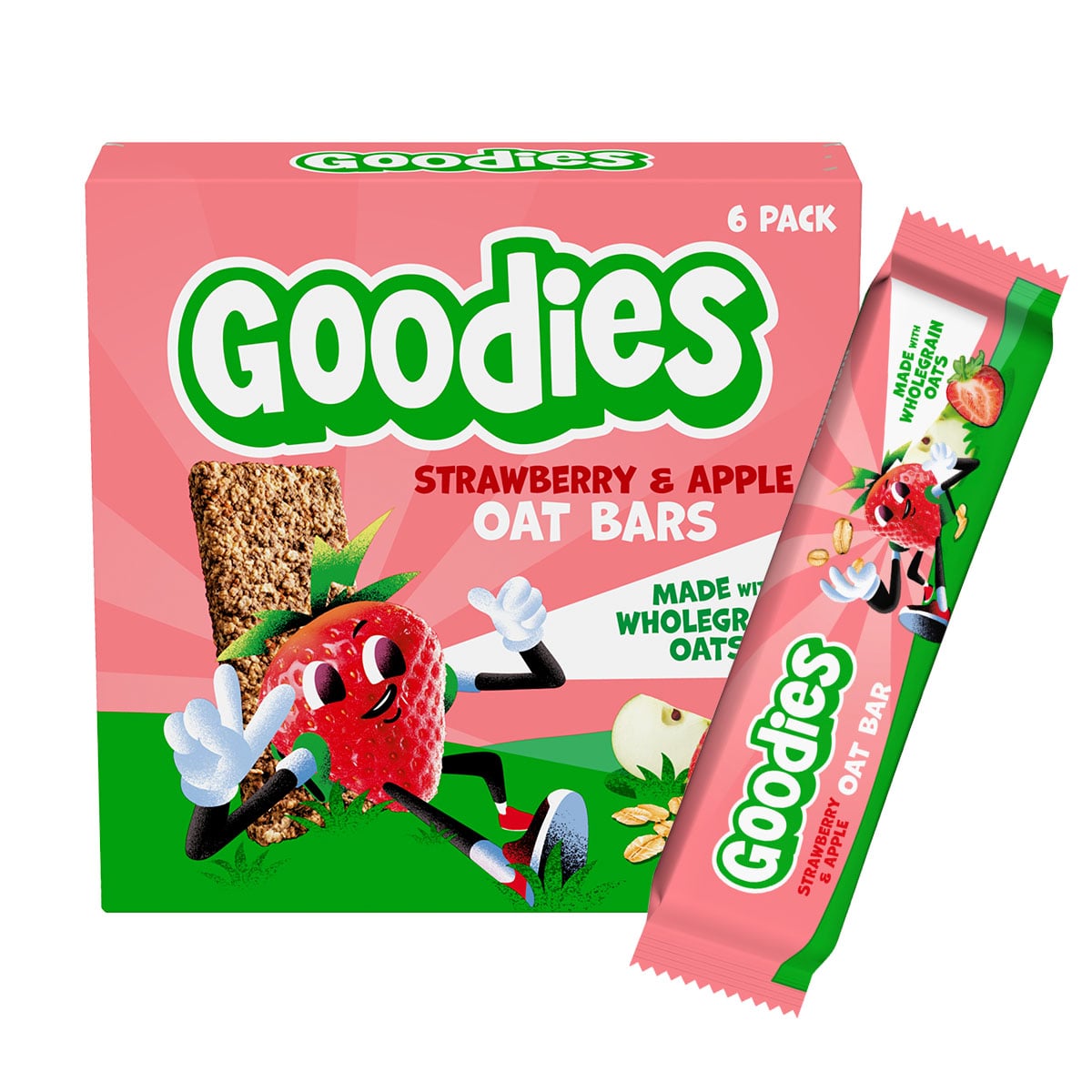 Goodies Ovesné tyčinky jahoda a jablko 6×23 g