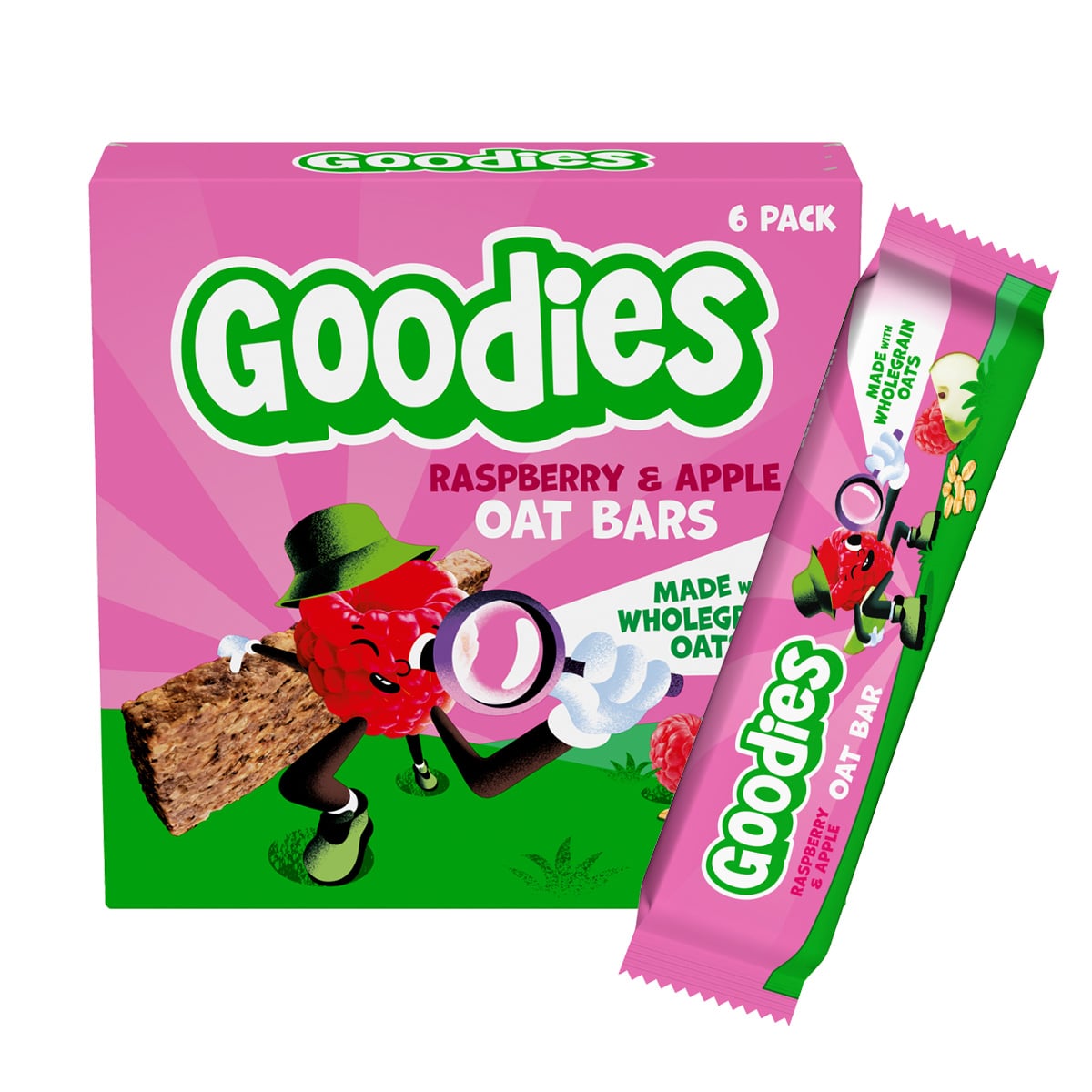 Goodies Ovesné tyčinky malina a jablko 6×23 g