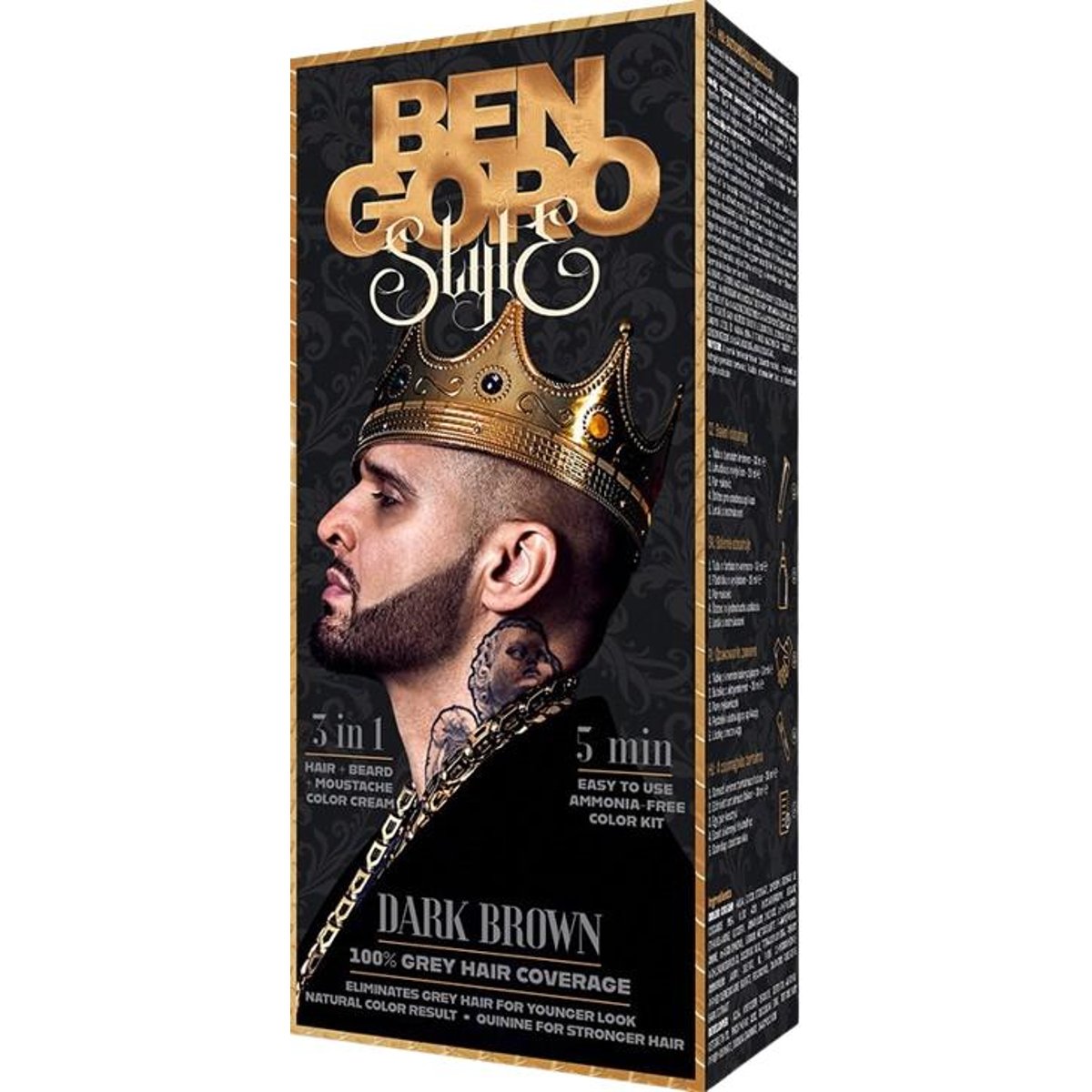 Bengoro Style barva na vousy a vlasy, tmavě hnědá