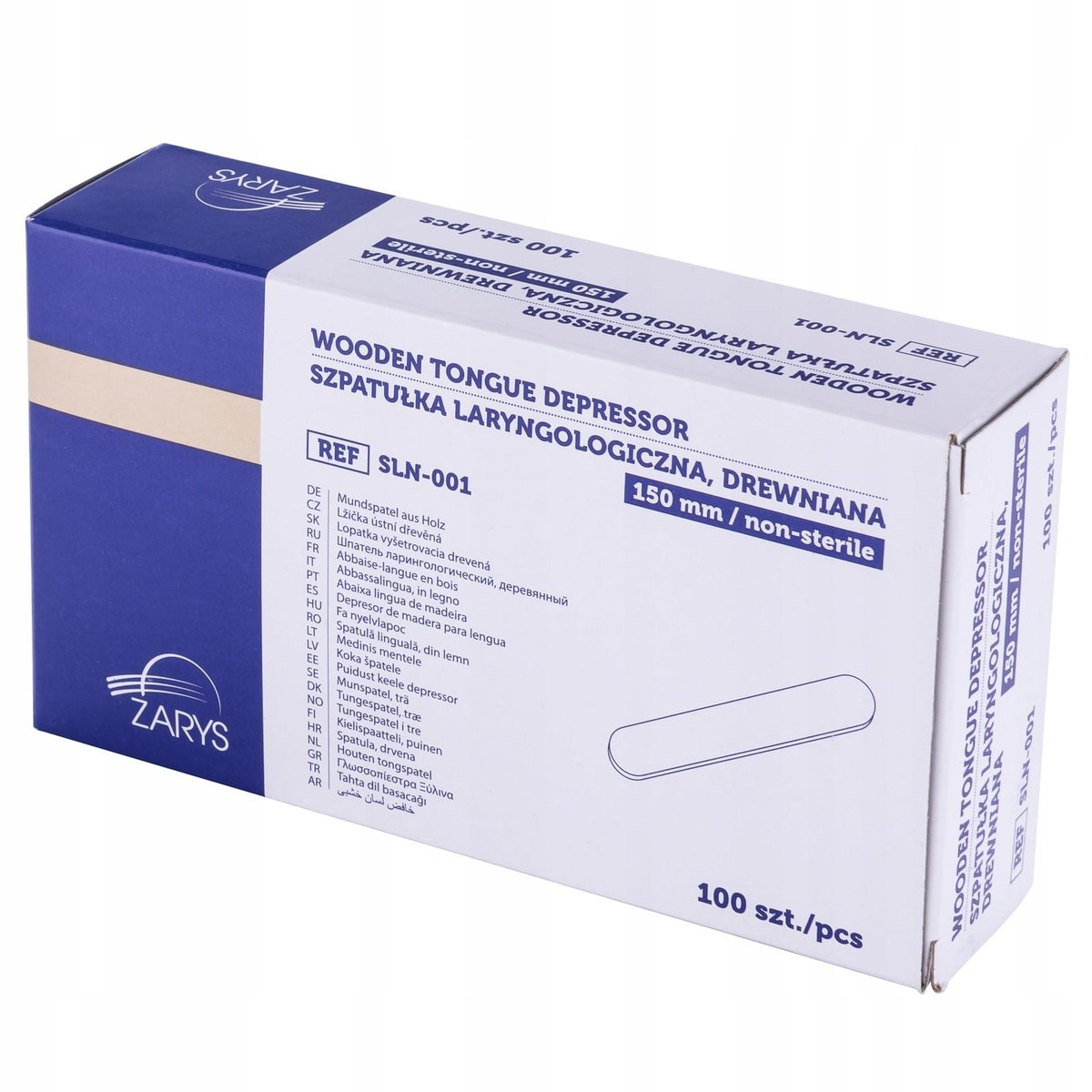 ZARYS laryngologická špachtle dřevěná nester.100ks
