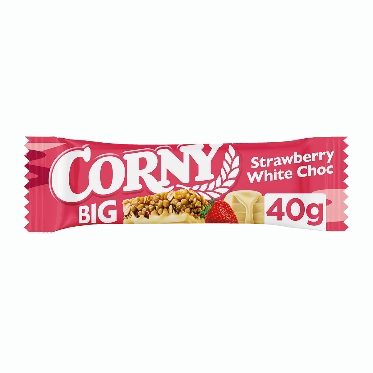 Corny BIG Cereální tyčinka jahoda a bílá čokoláda