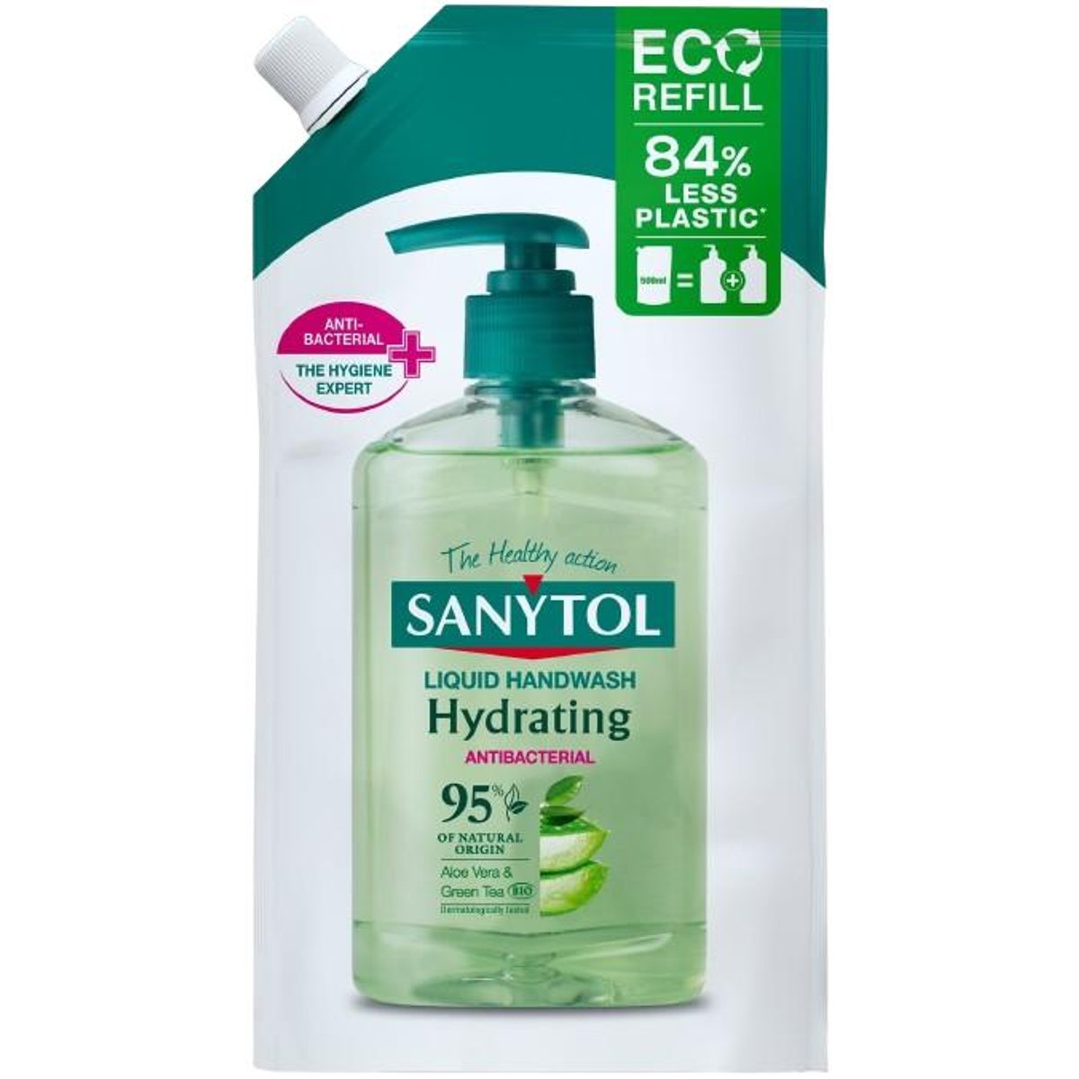 Sanytol Hydratující antibakteriální mýdlo aloe vera & zelený čaj, náhradní náplň