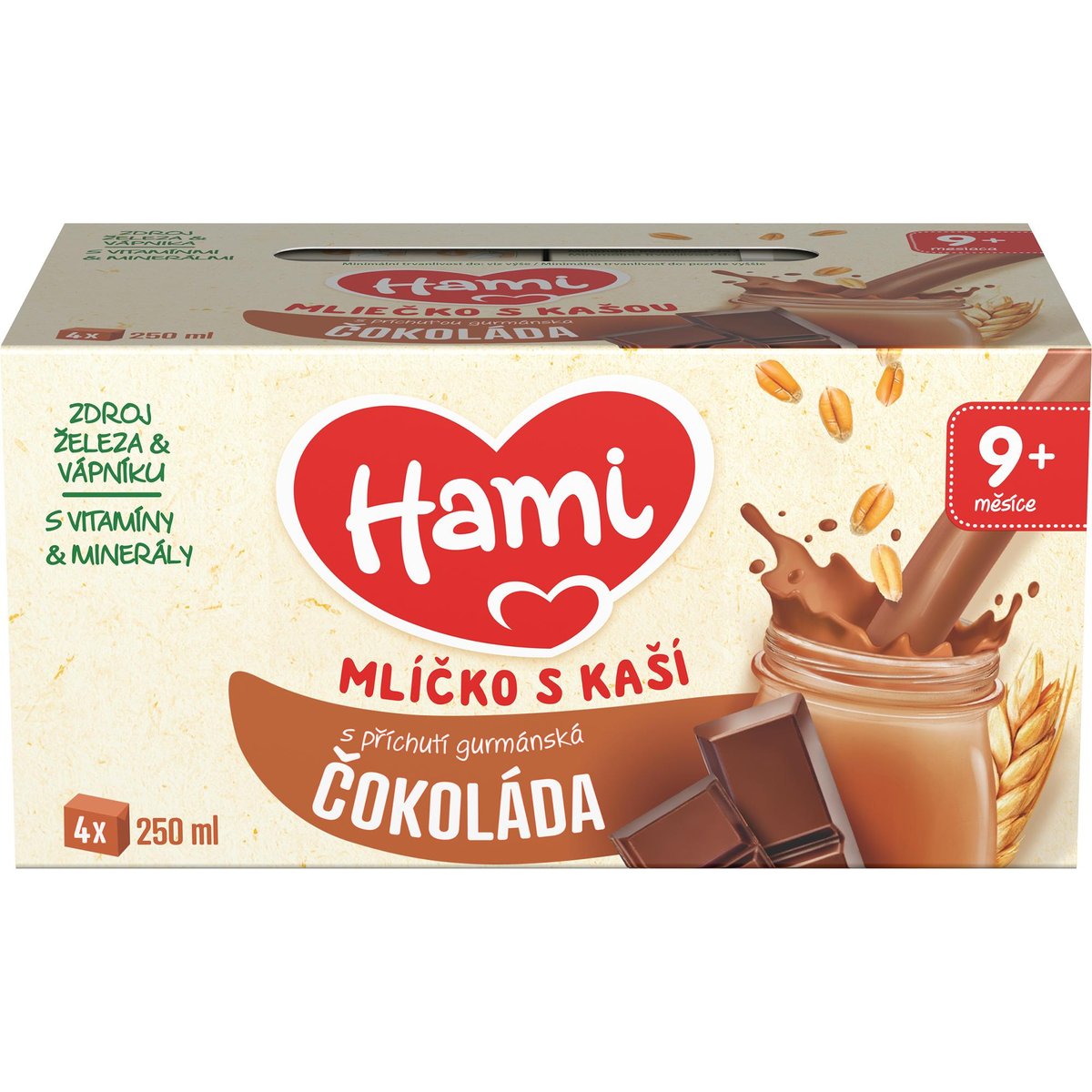 Hami Mlíčko s kaší s příchutí gurmánské čokolády 4×250 ml