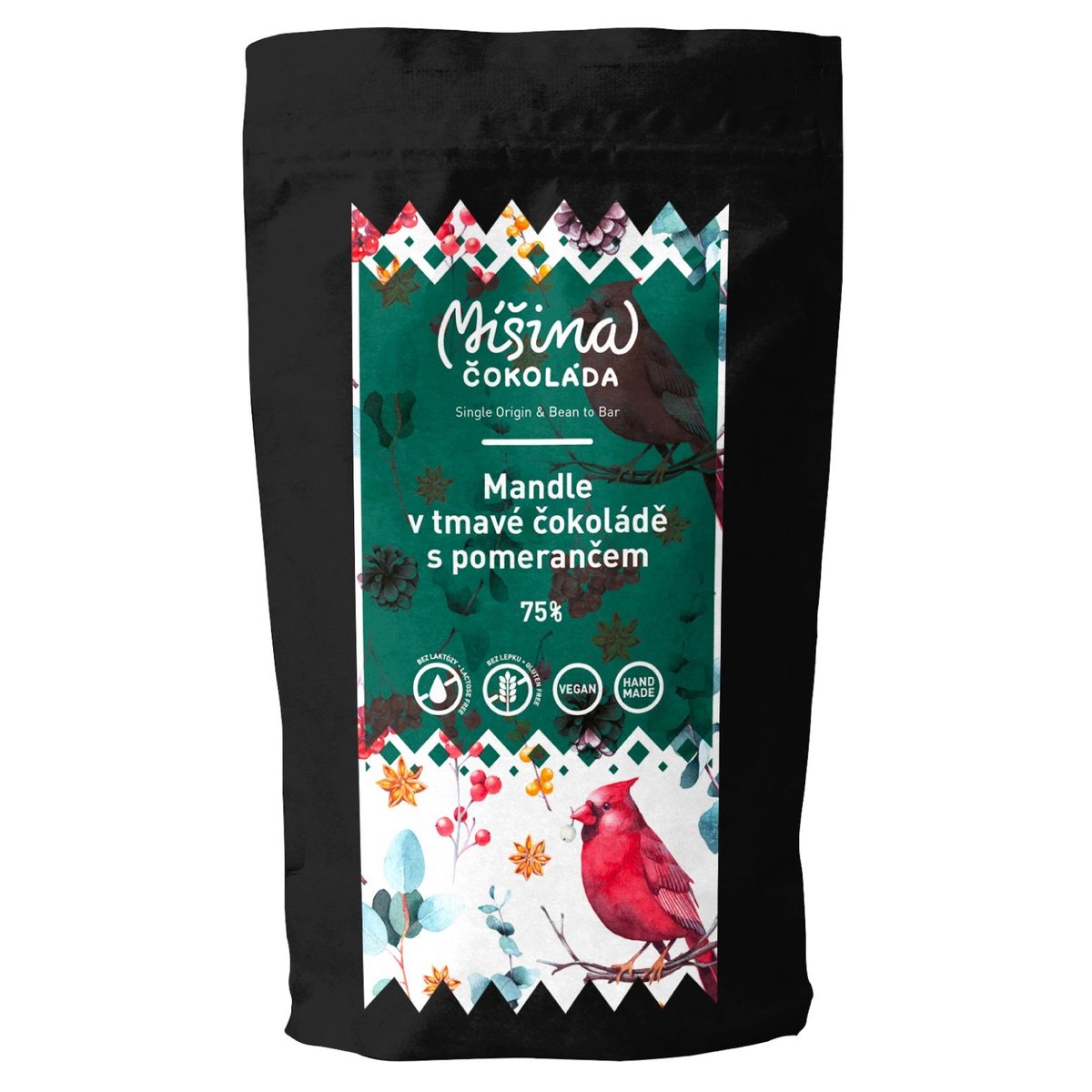 Míšina čokoláda Mandle v tmavé čokoládě s pomerančem