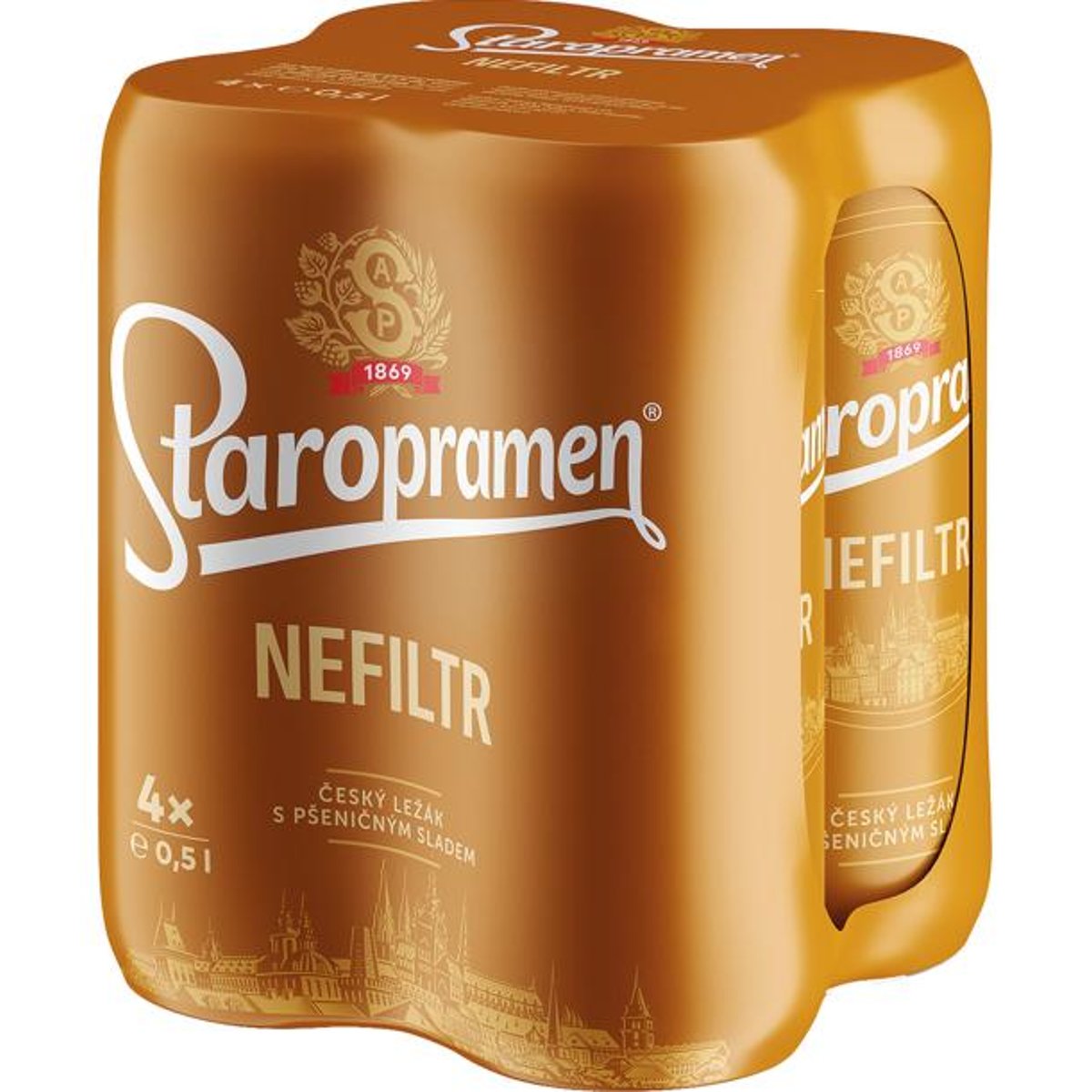 Staropramen Nefiltr 4×0,5 l plech