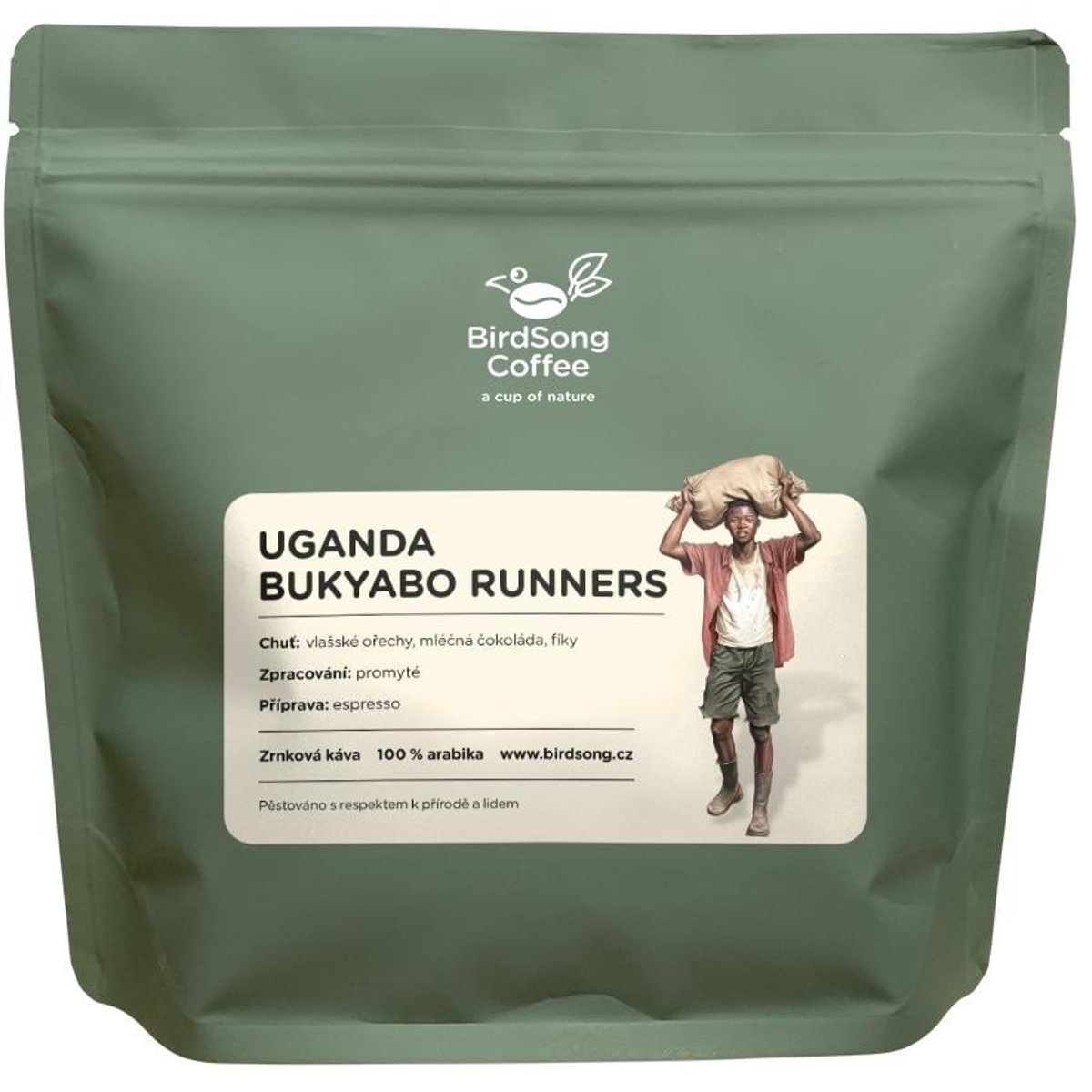 BirdSong Coffee Uganda Bukyabo Runners espresso zrnková káva