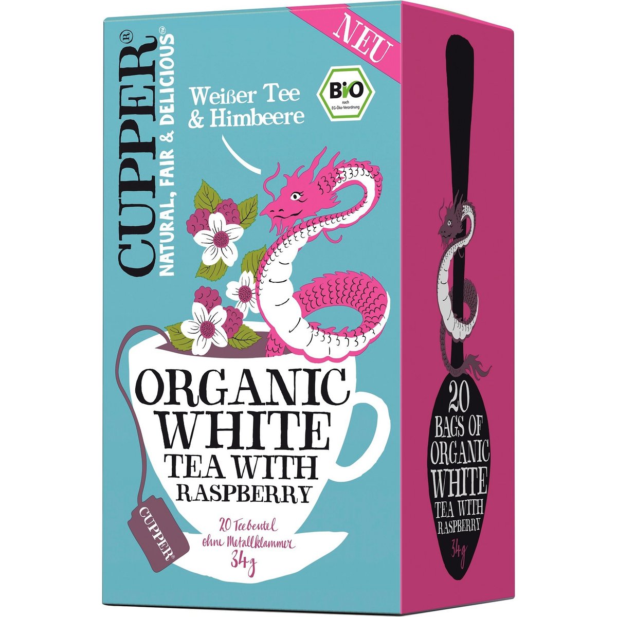 Cupper BIO Bílý čaj s malinou