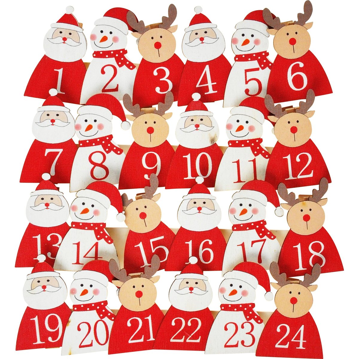 Adventní dřevěný kalendář z kolíčků