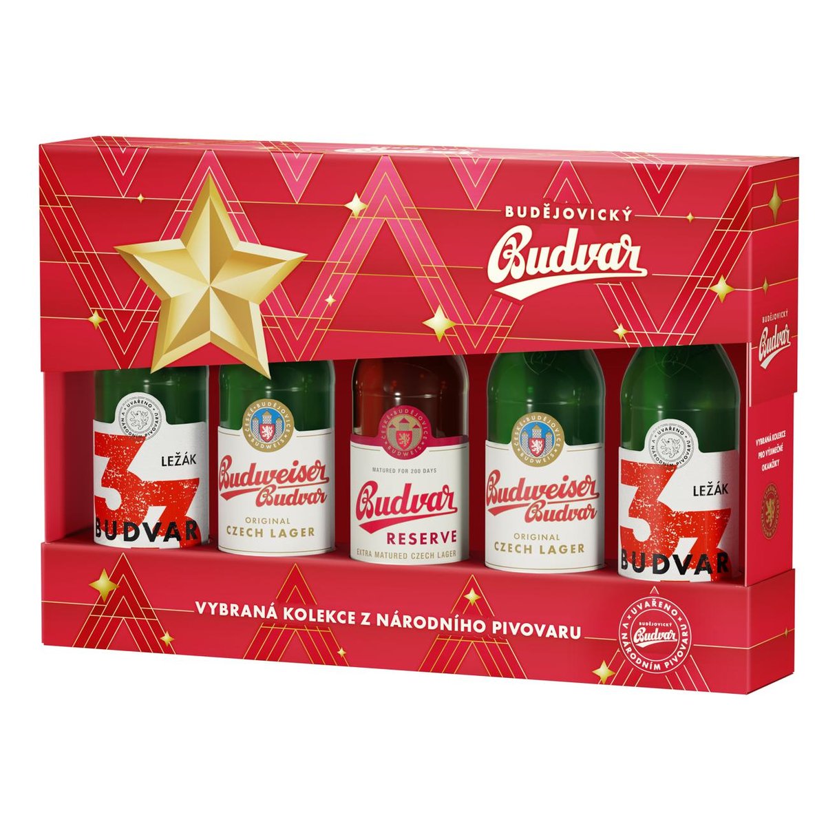 Budweiser Budvar Dárková sada mixpack 5×0,33 l