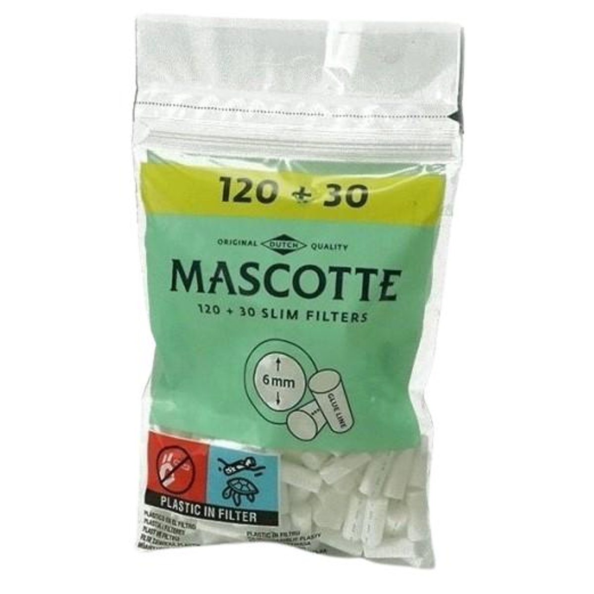 Mascotte Slim cigaretové filtry 6mm (120 ks + 30 ks)