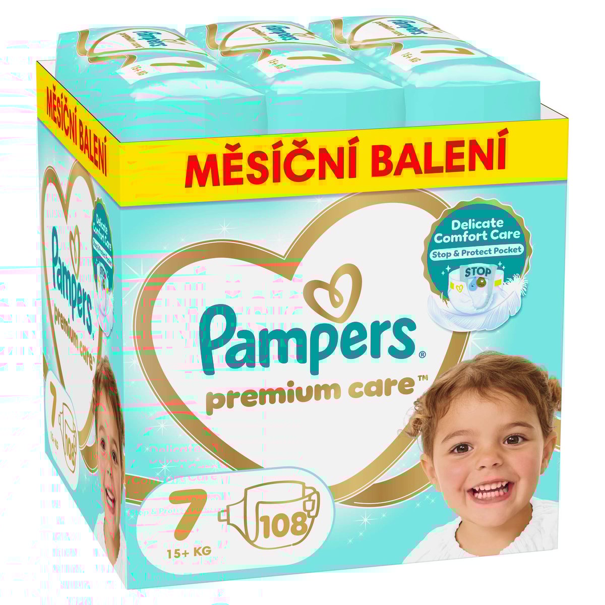 Pampers Premium Care jednorázové plenky 7 (15+ kg)