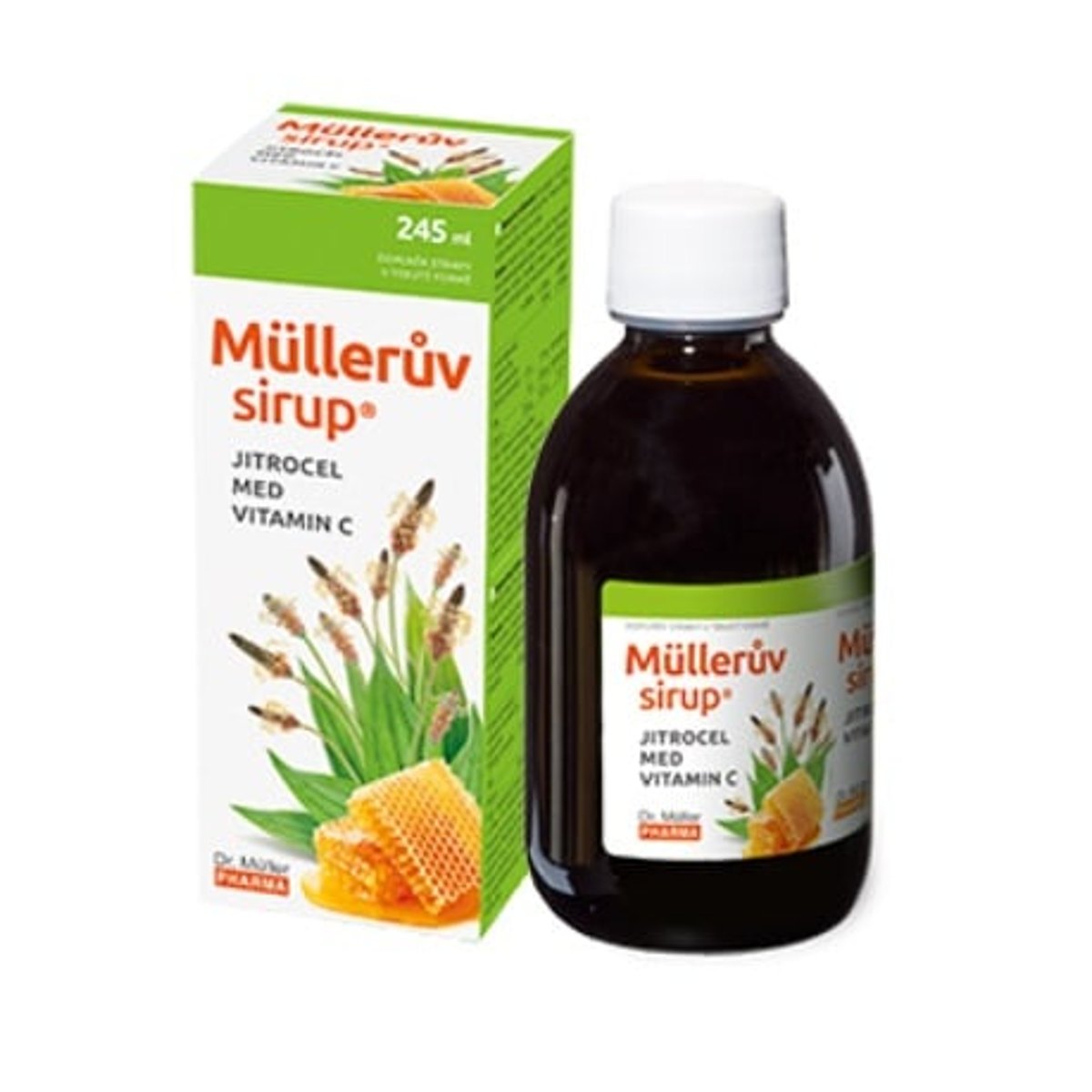 Levně Müllerův sirup s jitrocelem medem a vit.C 245ml