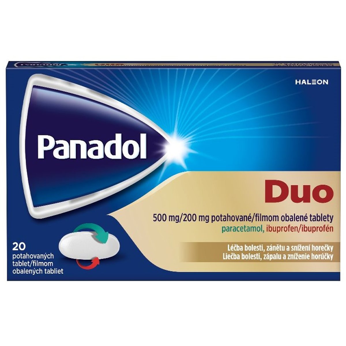 Levně PANADOL DUO 500MG/200MG Potahovaná tableta 20