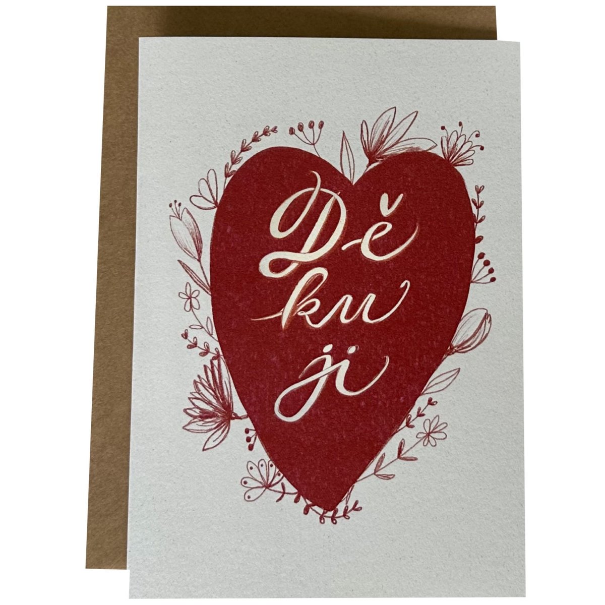 Be Nice Přání Děkuji – srdce červené