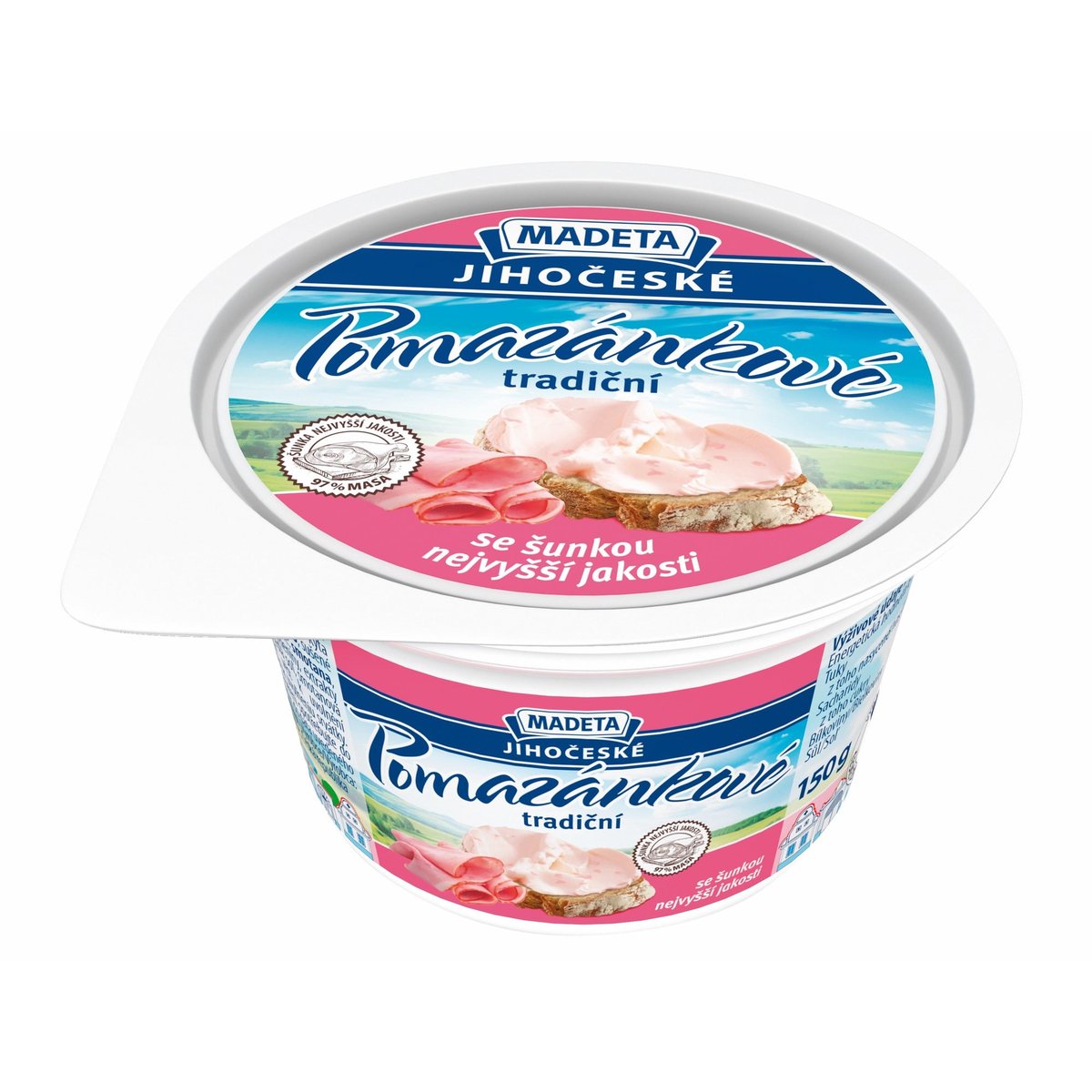 Madeta Jihočeské pomazánkové máslo tradiční šunka