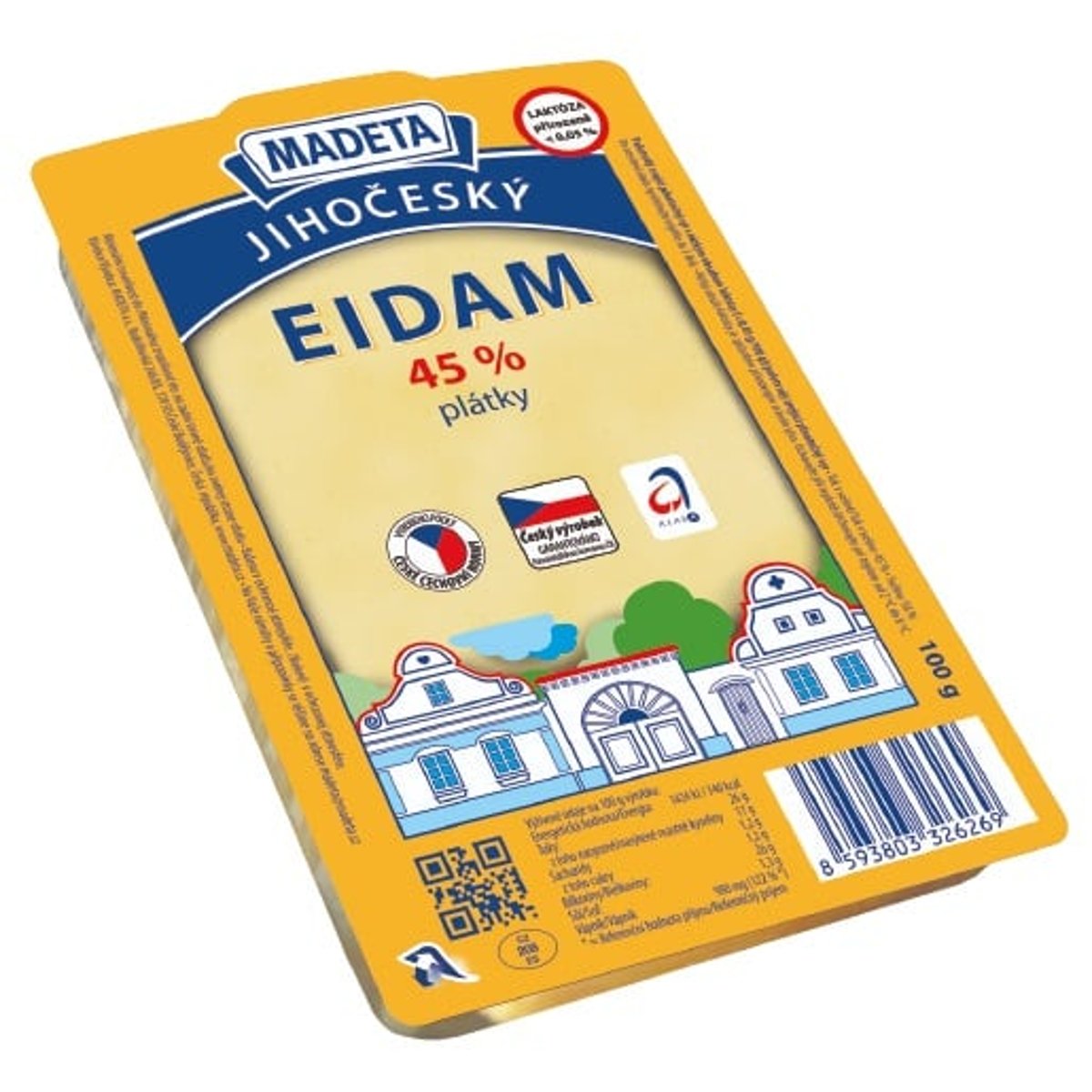Madeta Jihočeský eidam 45% plátky