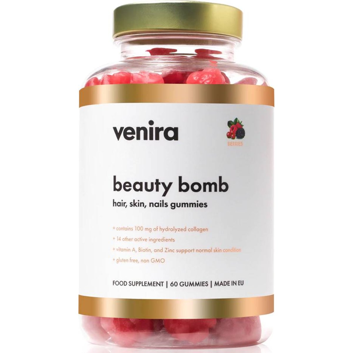 Levně Venira Beauty bomb gummies lesní plody 60ks