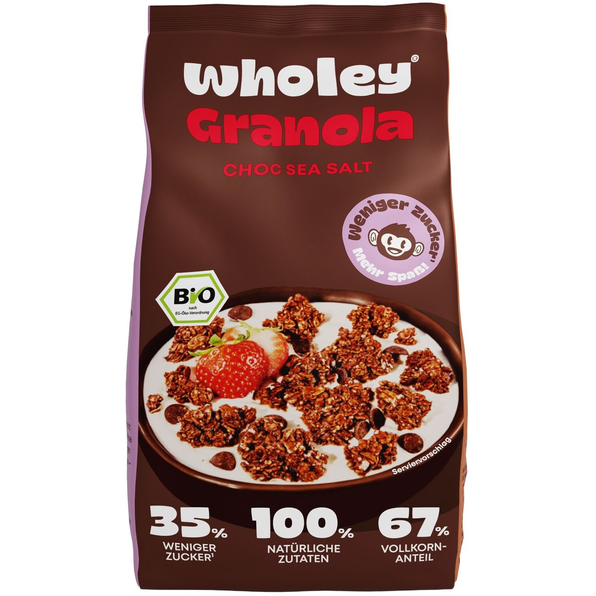 Wholey BIO Křupavá granola s čokoládou a mořskou solí
