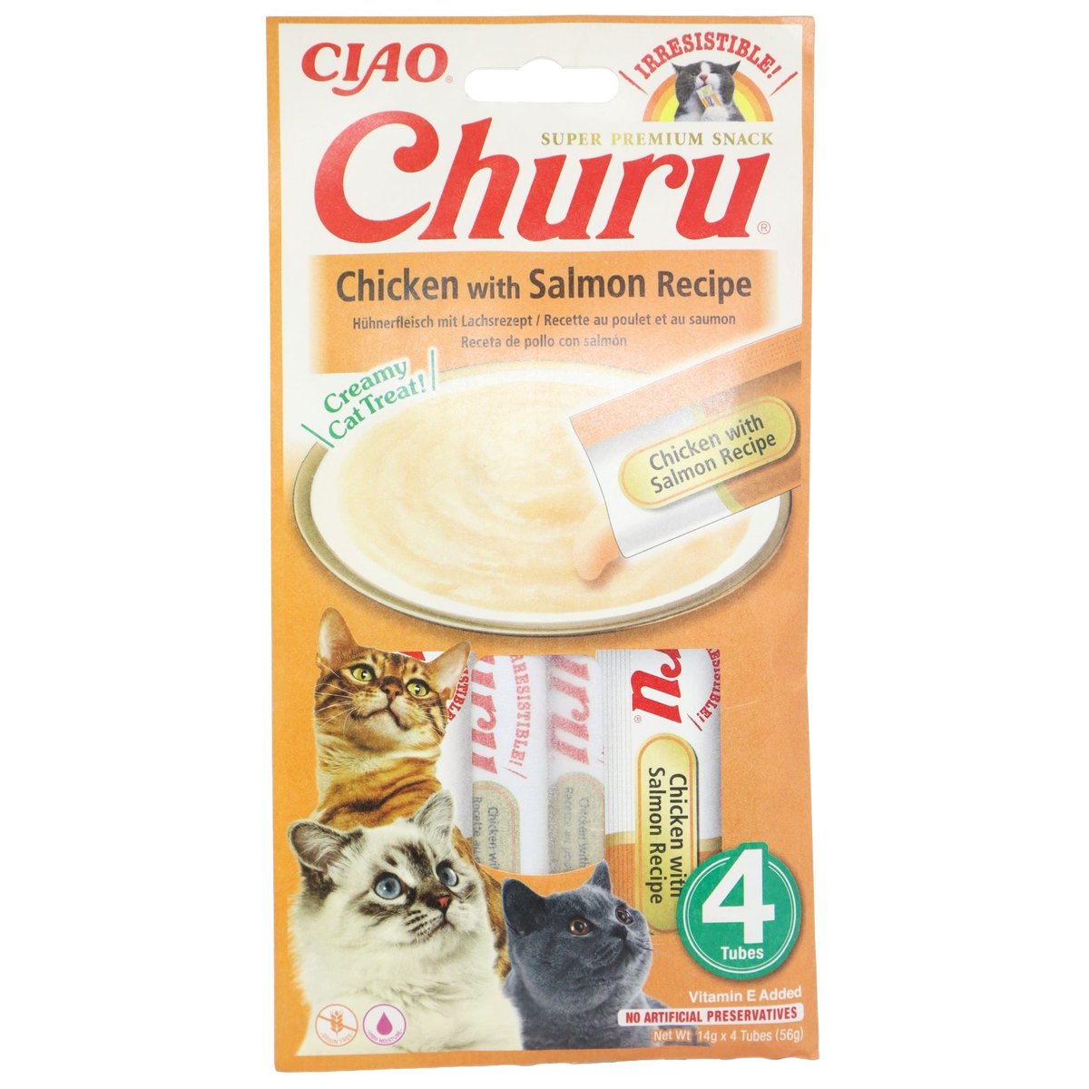 Inaba Churu Cat Snack kuře a losos 4×14g
