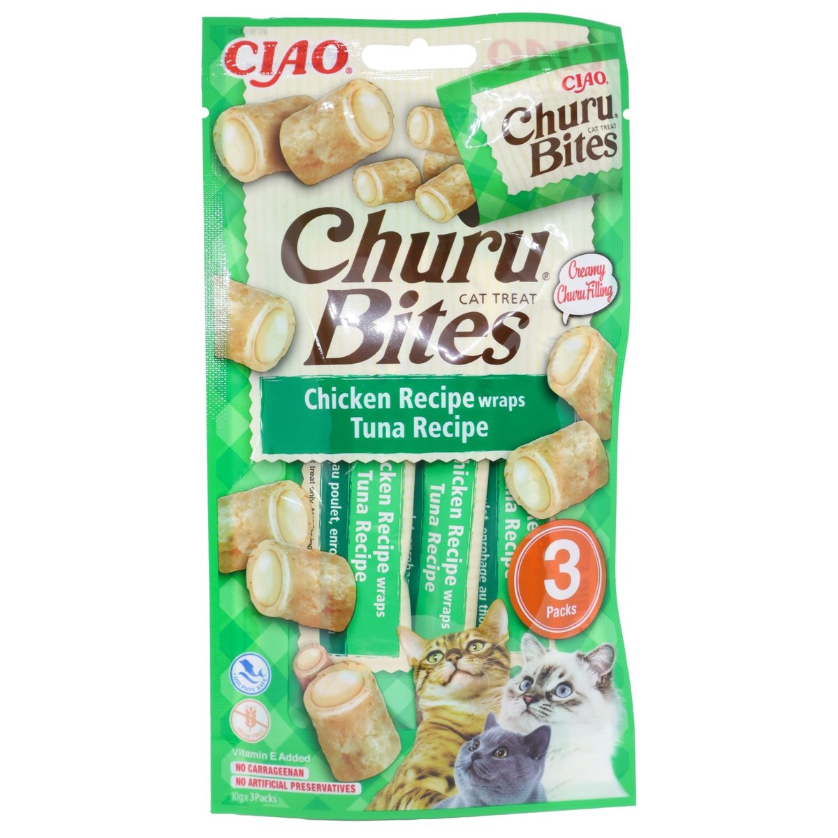 Inaba Churu Bites Cat Snack kuře a tuňák 3×10 g