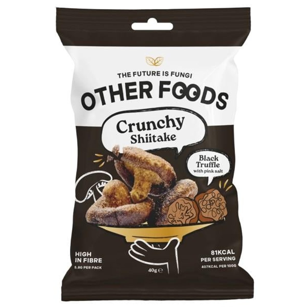 Other Foods Křupavé shiitake chipsy s černým lanýžem a růžovou solí