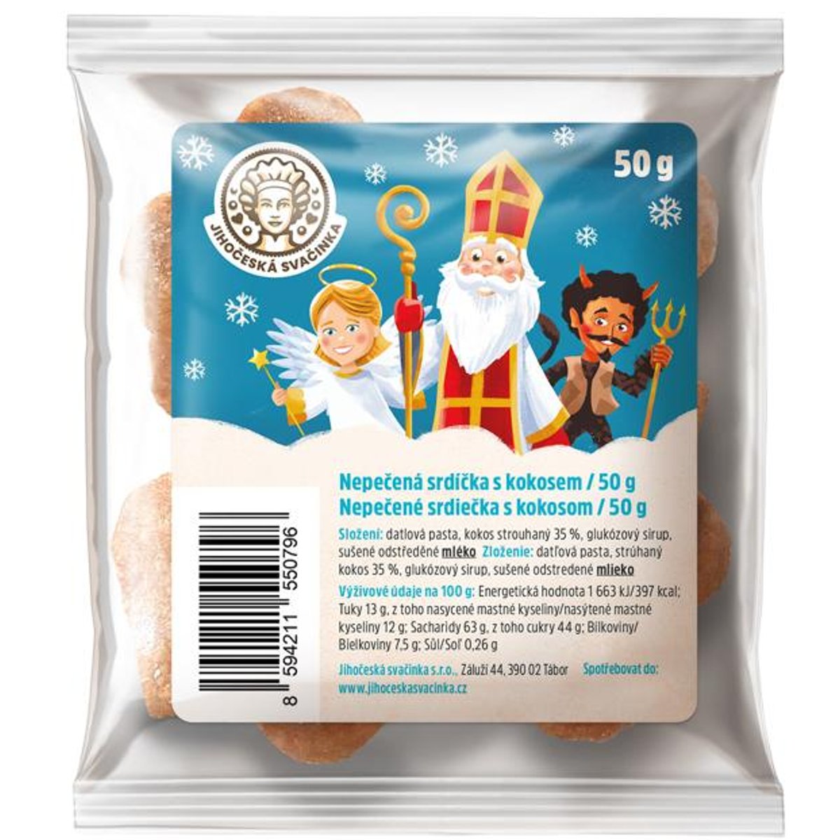 Jihočeská svačinka Ovocná nepečená srdíčka kokos