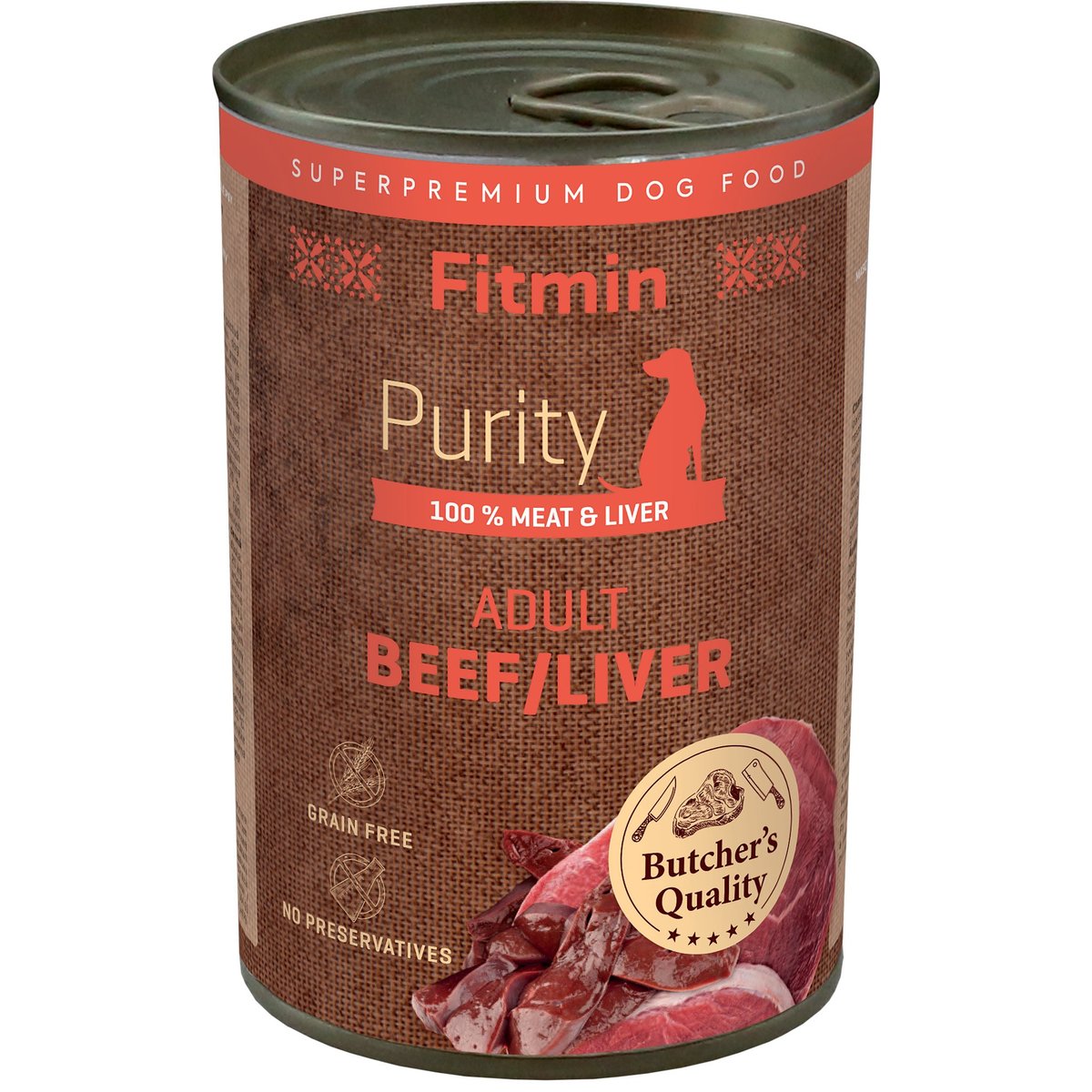 Fitmin dog Purity tin konzerva beef&liver 400g