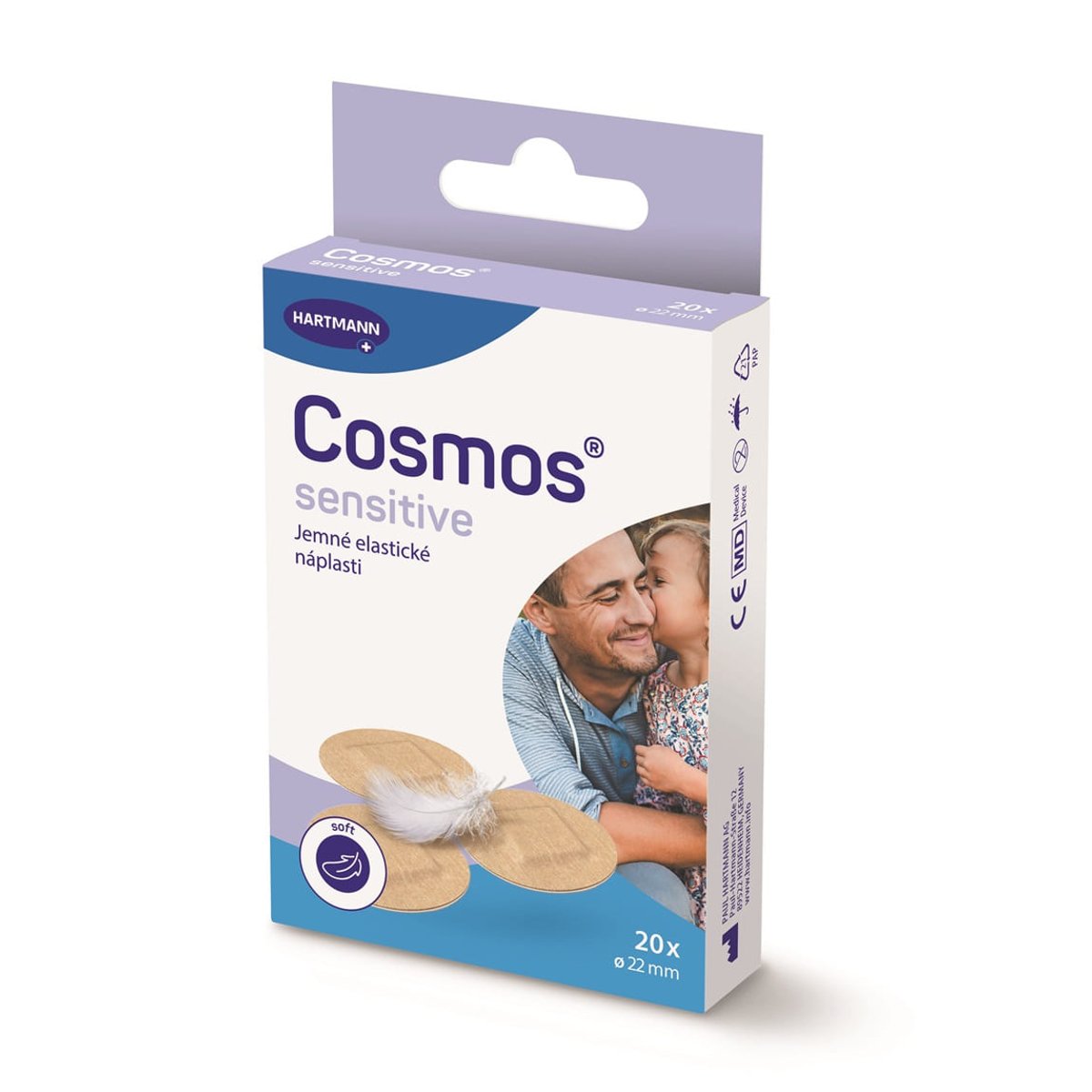 Cosmos sensitive jemná kulatá náplast 22mm 20ks