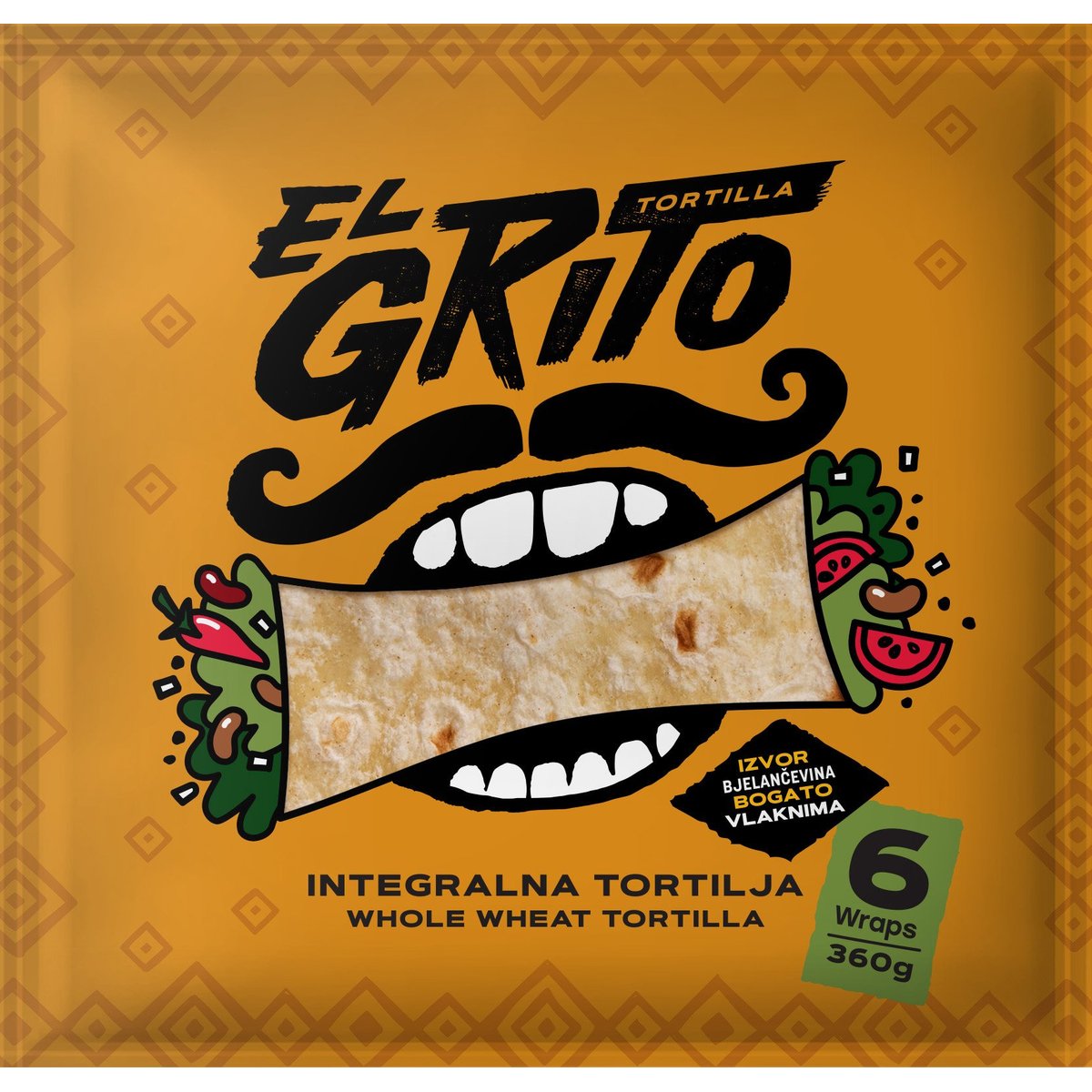 El Grito Tortilla celozrnná 25 cm, 6 ks