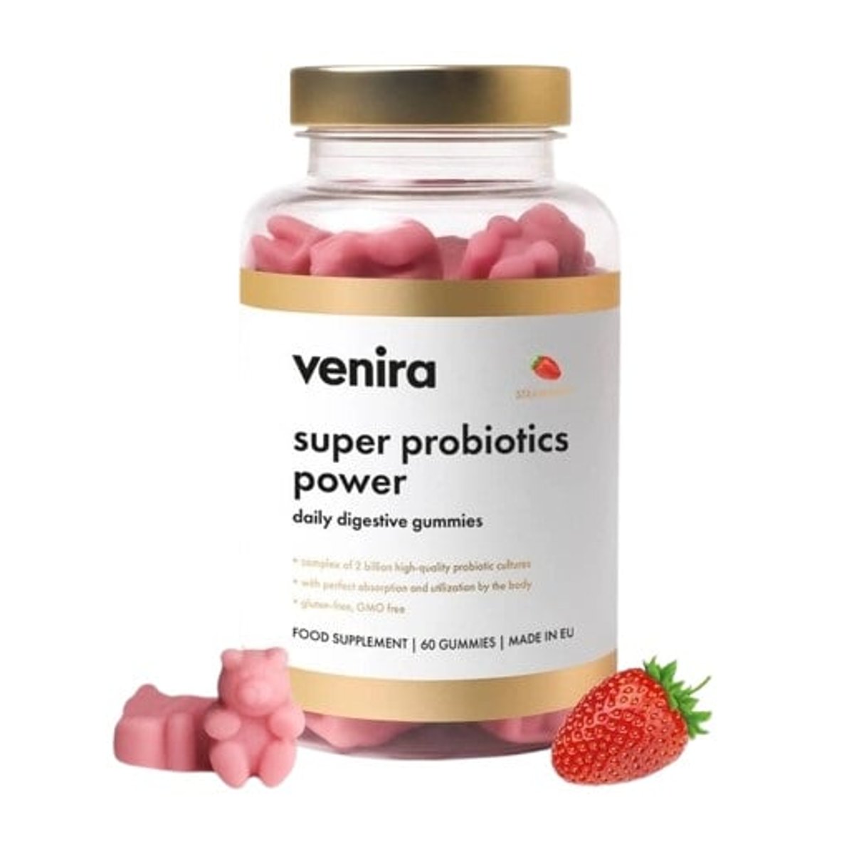 Venira Super probiotics power gummies jahoda 60ks