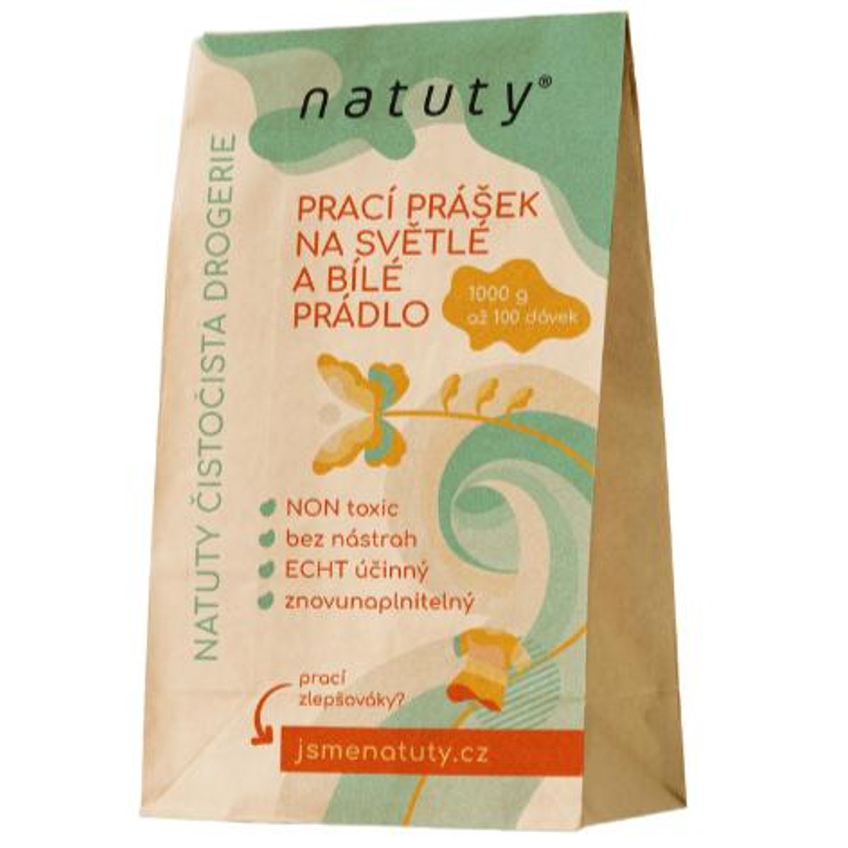 Natuty Prací prášek na bílé a světlé prádlo (1 kg)