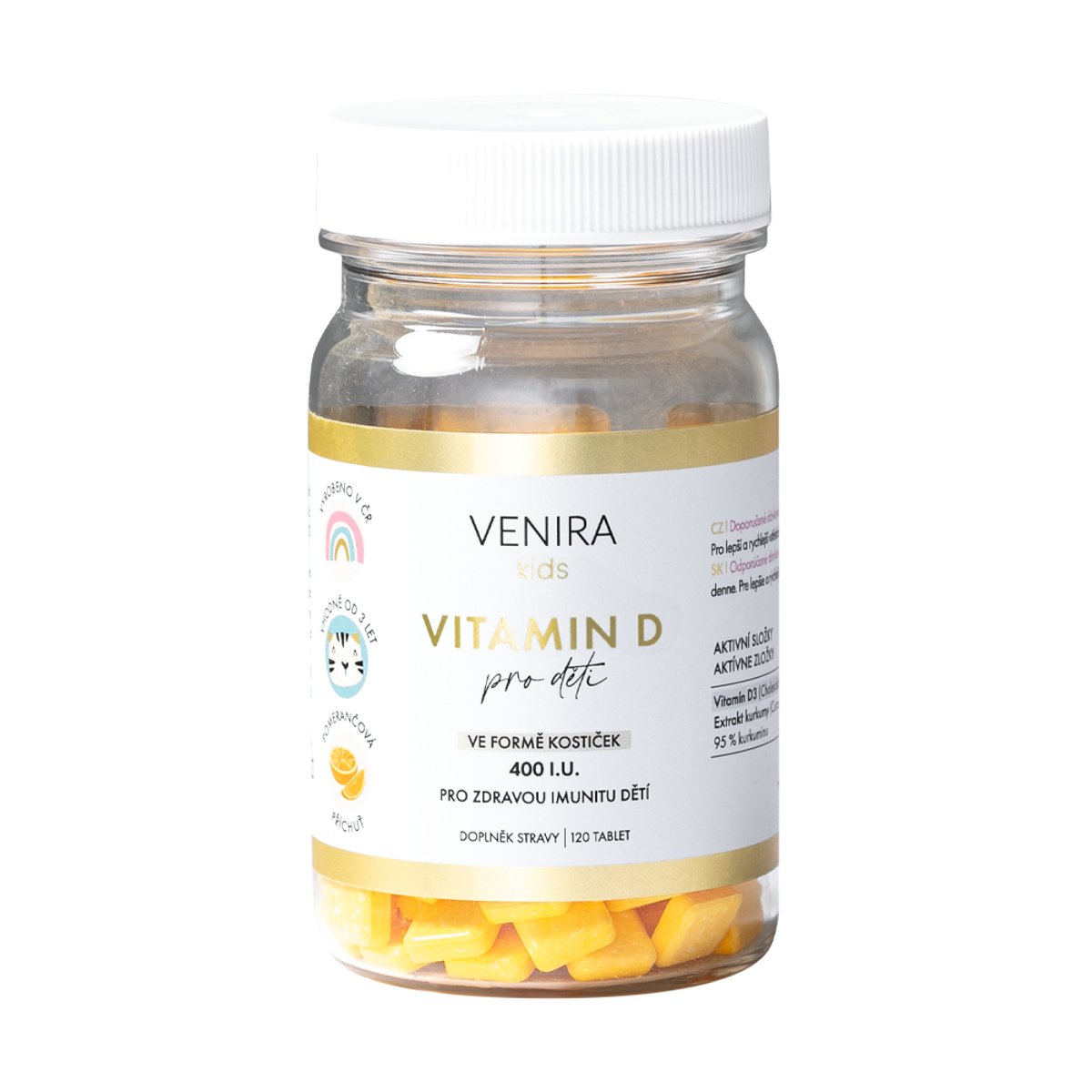 VENIRA vitamin D pro děti - pomeranč, 120 kostiček