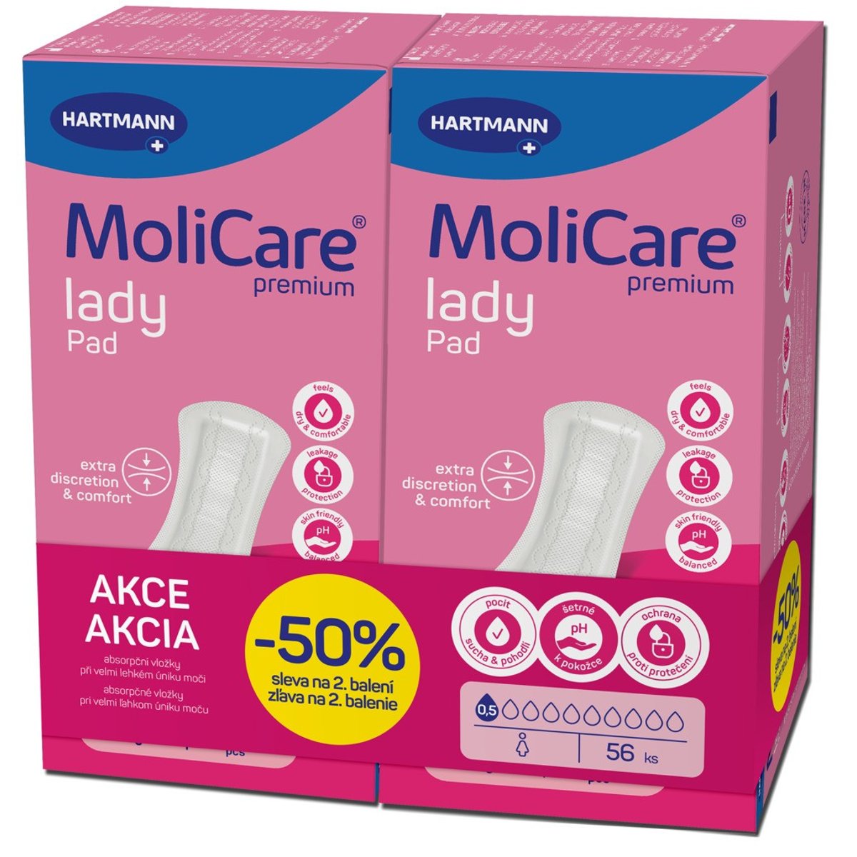 Levně MoliCare Lady Pad ink.vložky 0.5kap.duopack 2x28ks