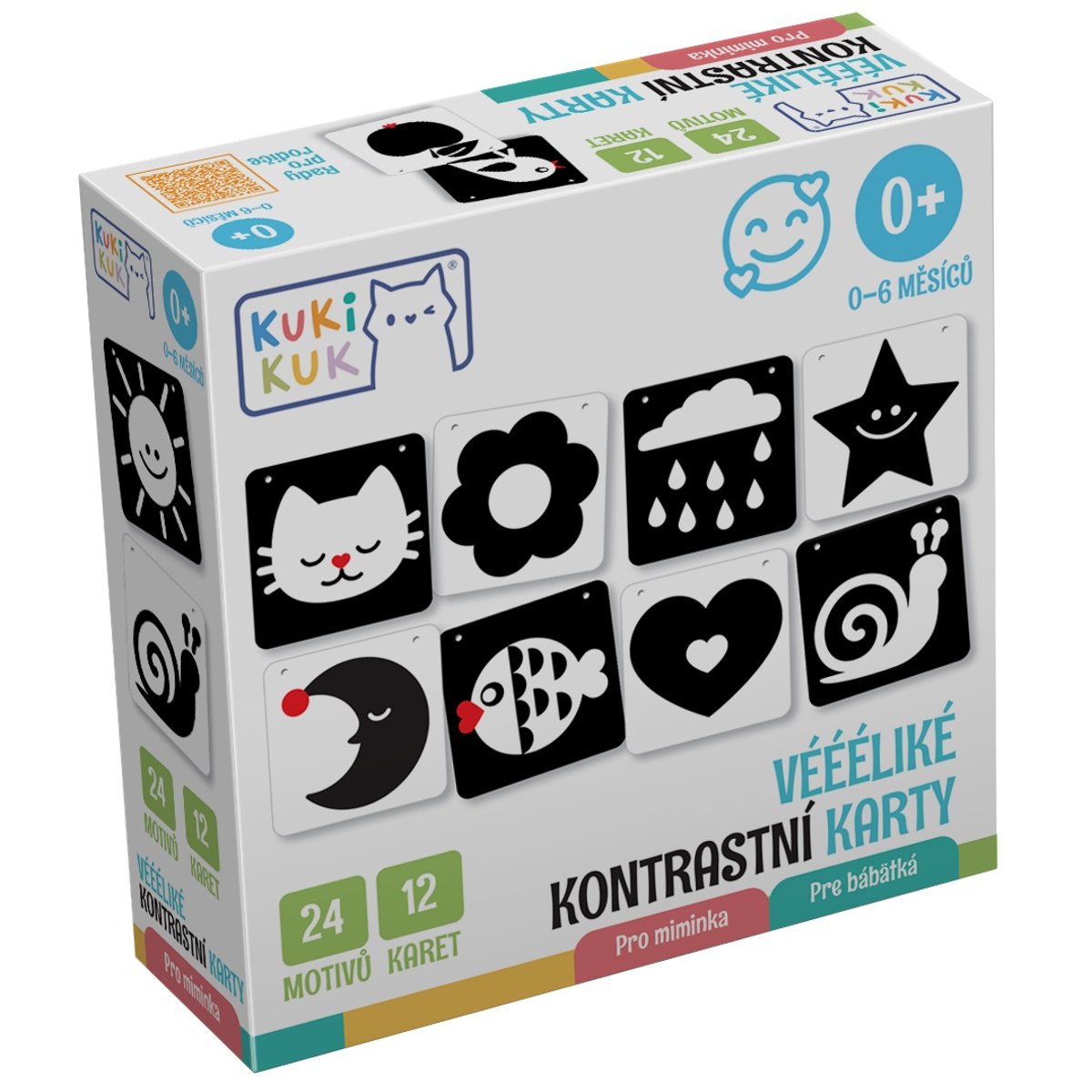 KukiKuk Véééliké kontrastní karty Pro miminka