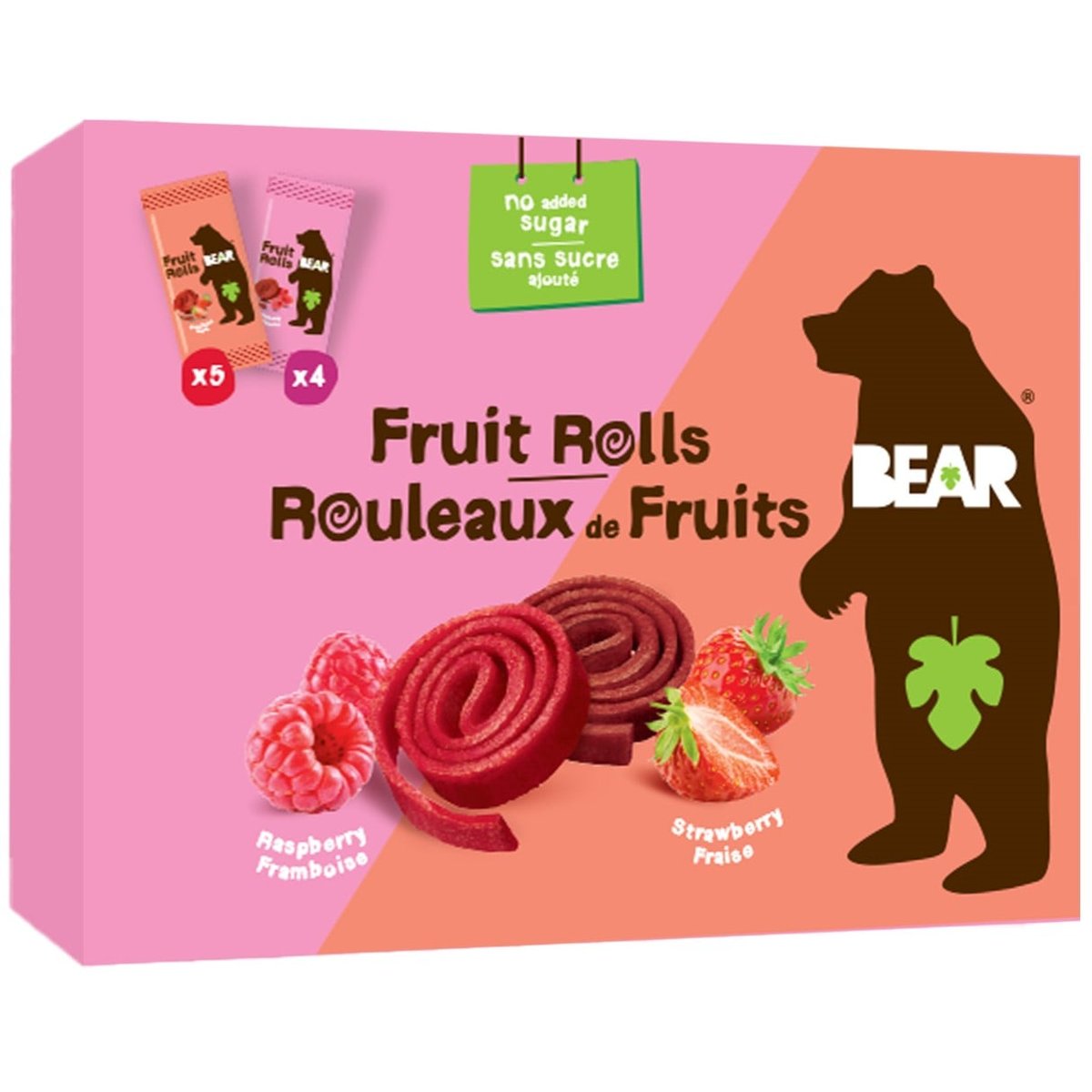 Bear Fruit Rolls jahoda a malina ovocné rolované plátky 9×20 g