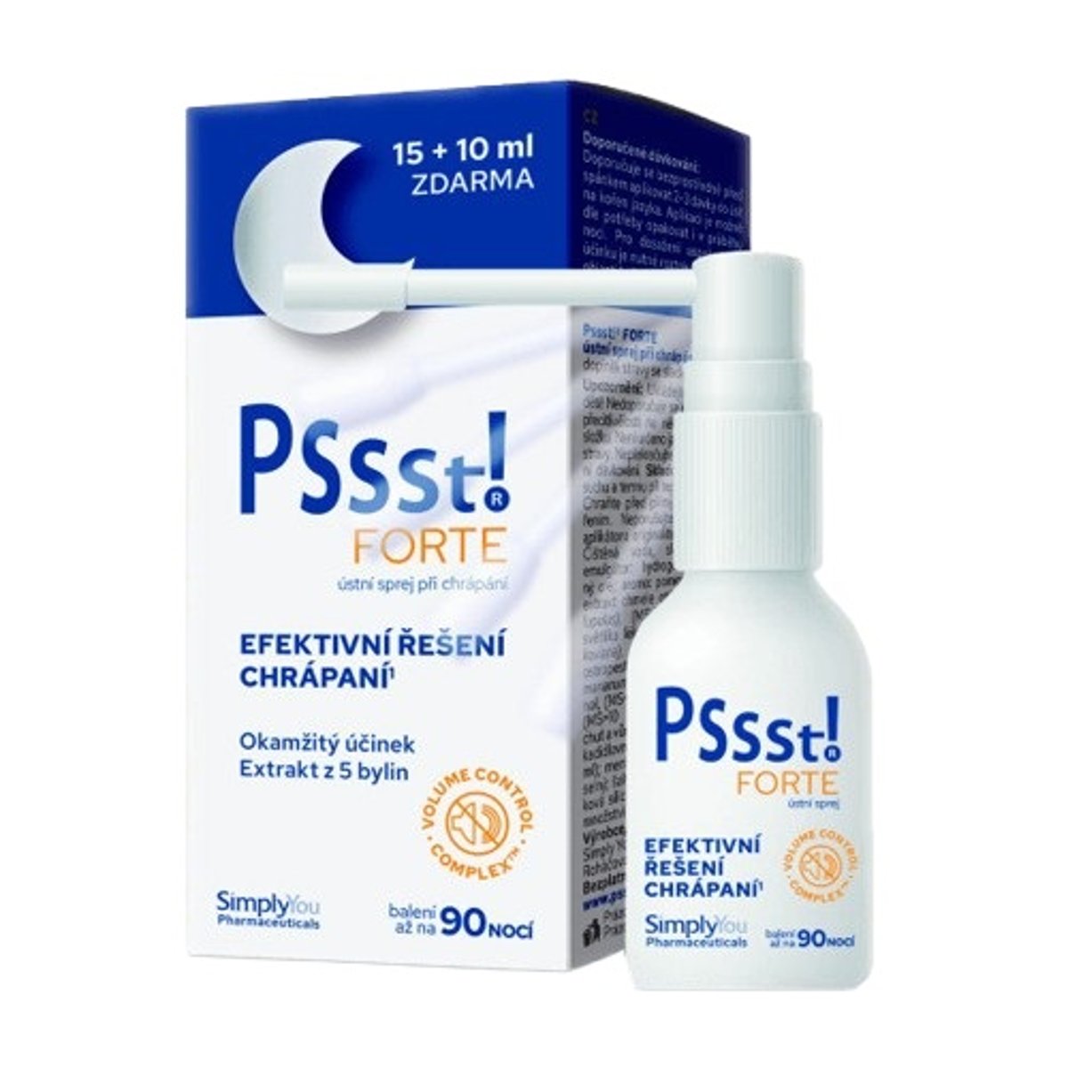 Levně Pssst! FORTE ústní sprej při chrápání 15+10 ml