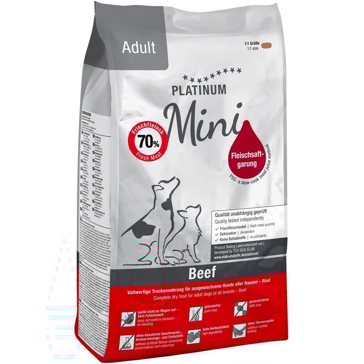 Platinum Natural Mini Adult granulované krmivo pro psy hovězí