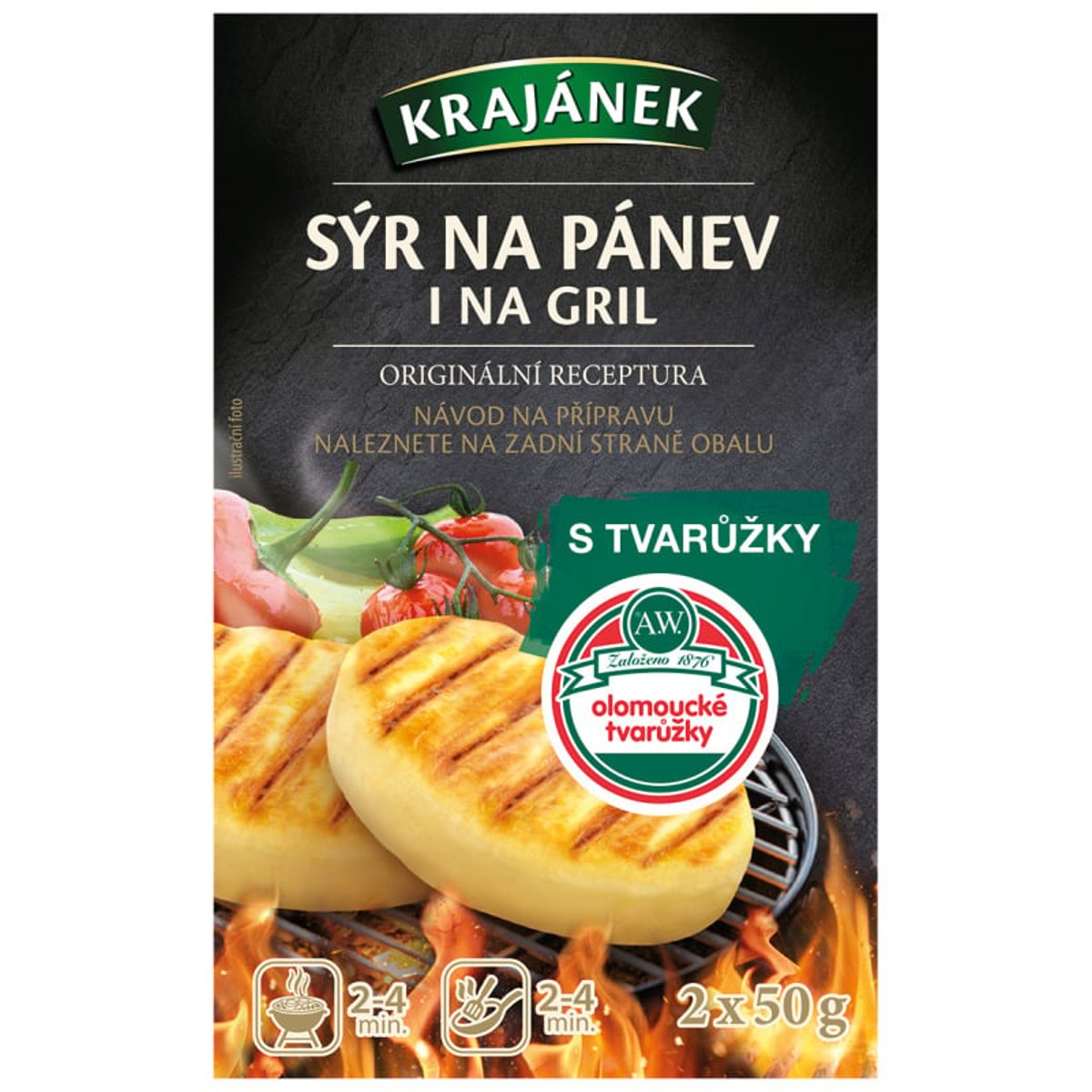 Krajánek Sýr na pánev i na gril s tvarůžky (2×50 g)