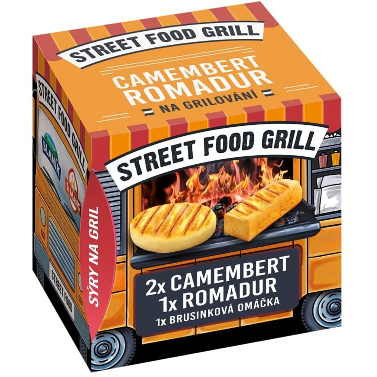 Street food Grilovací sýry camembert, romadur a brusinková omáčka