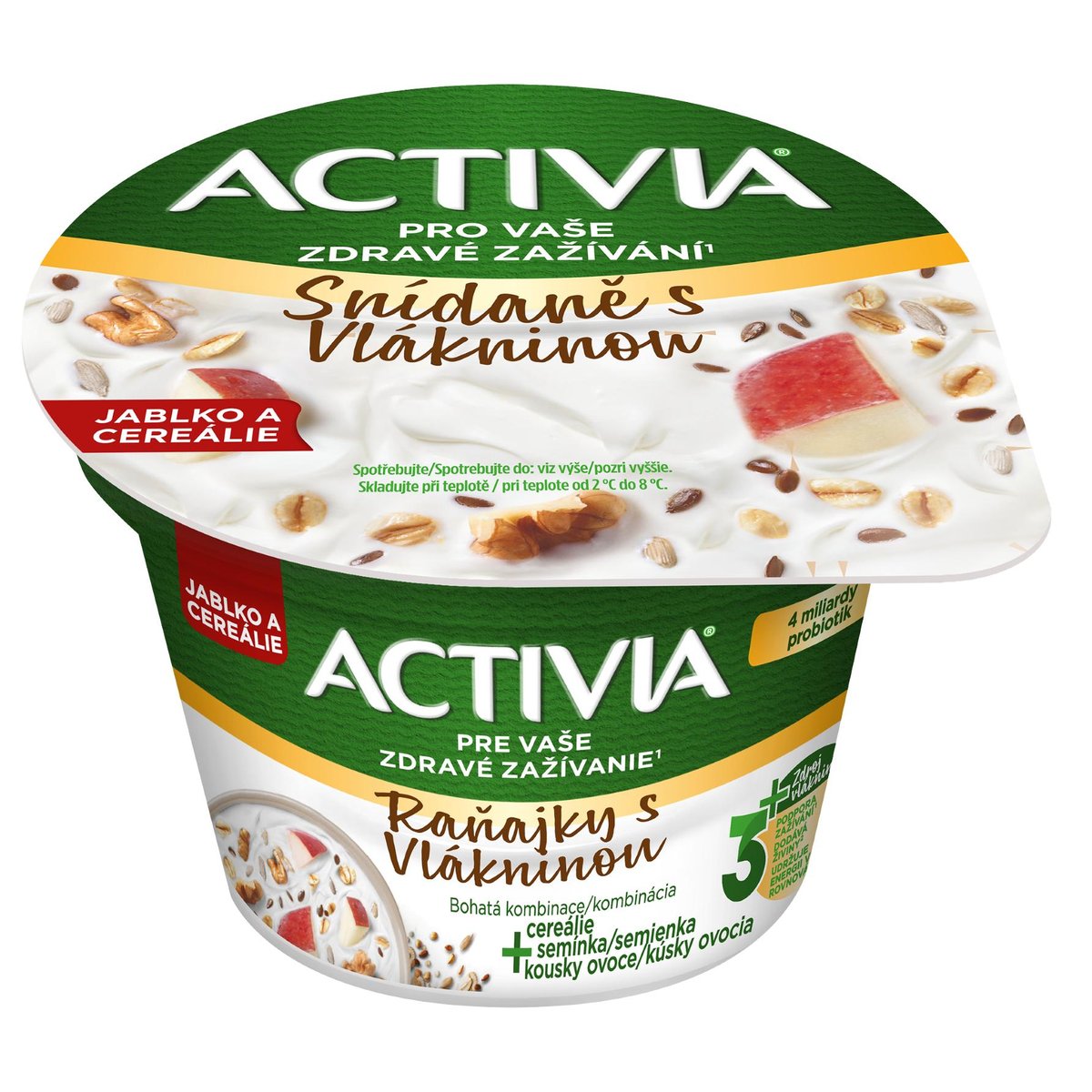 Activia Probiotický jogurt cereální snídaně jablko