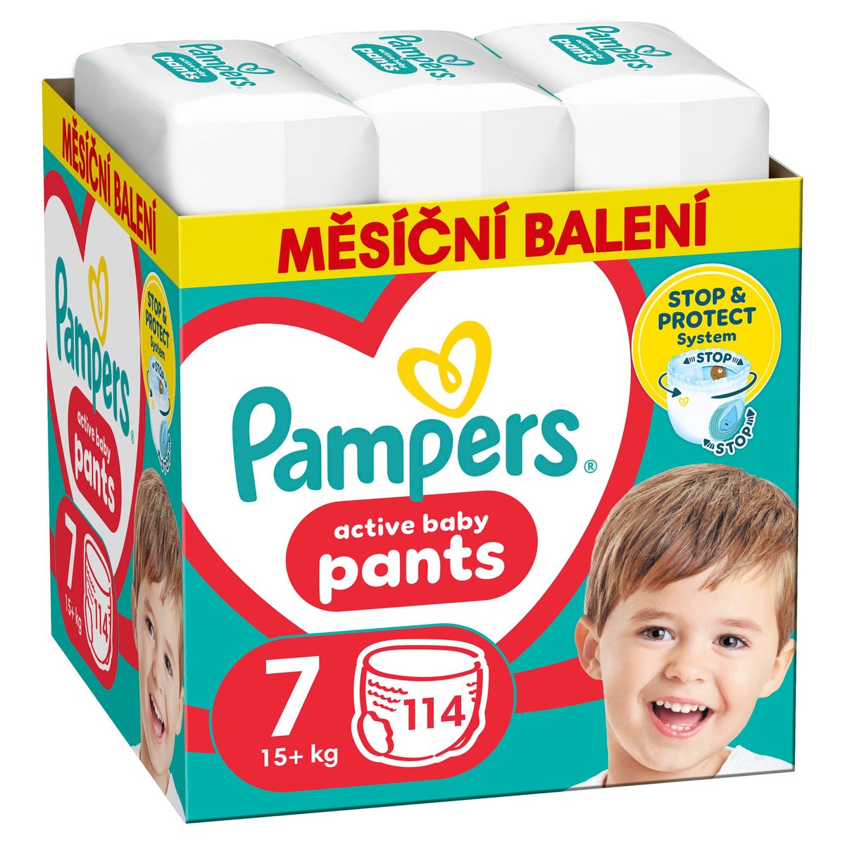Pampers Active Baby plenkové kalhotky 7 (15+ kg)
