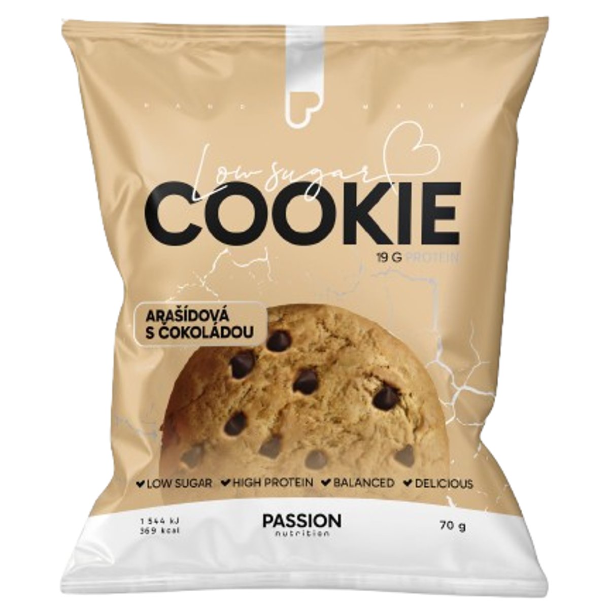 Passion Nutrition Cookie 70 g - Arašídy/čokoláda
