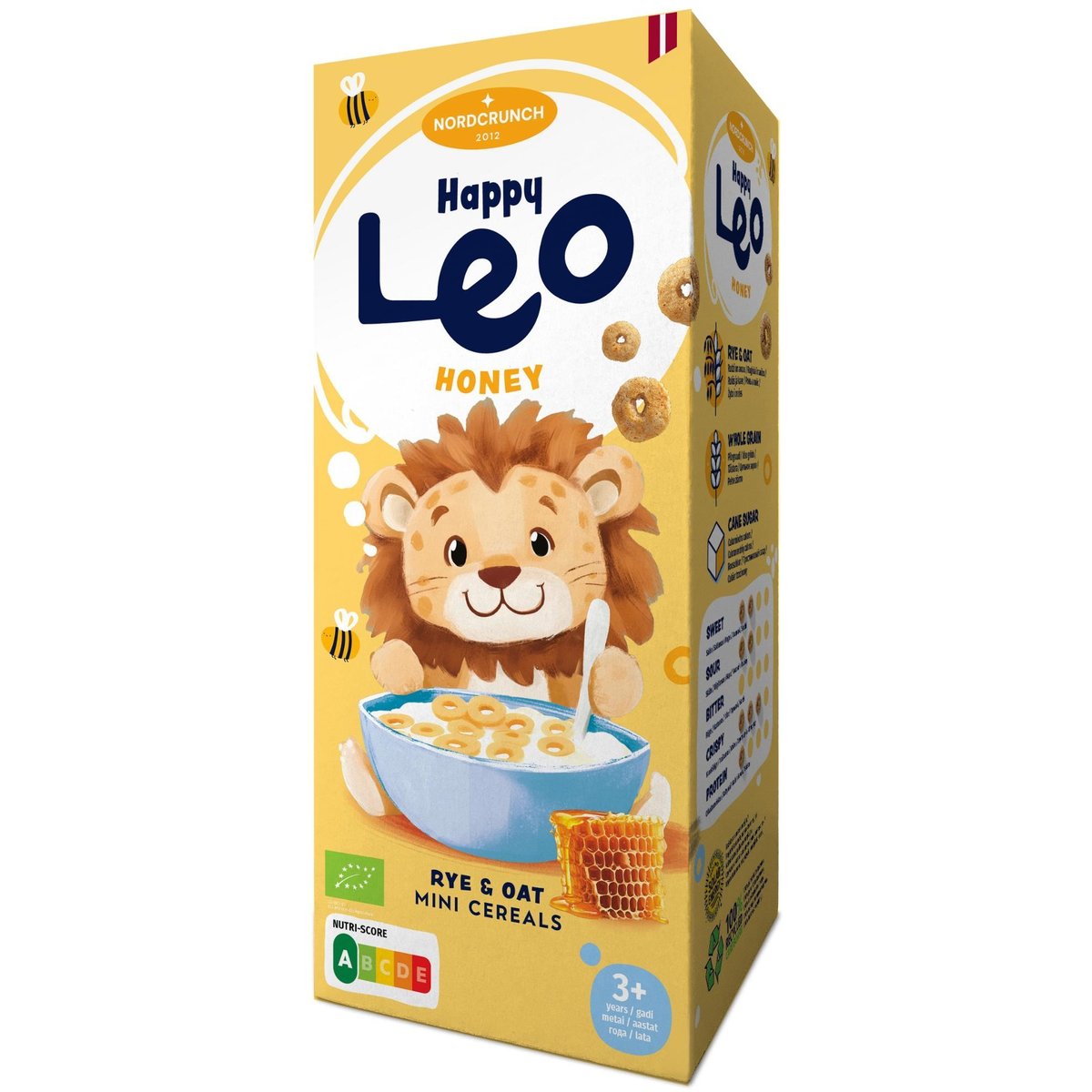 Nordcrunch BIO Happy Leo cereální kroužky s medem