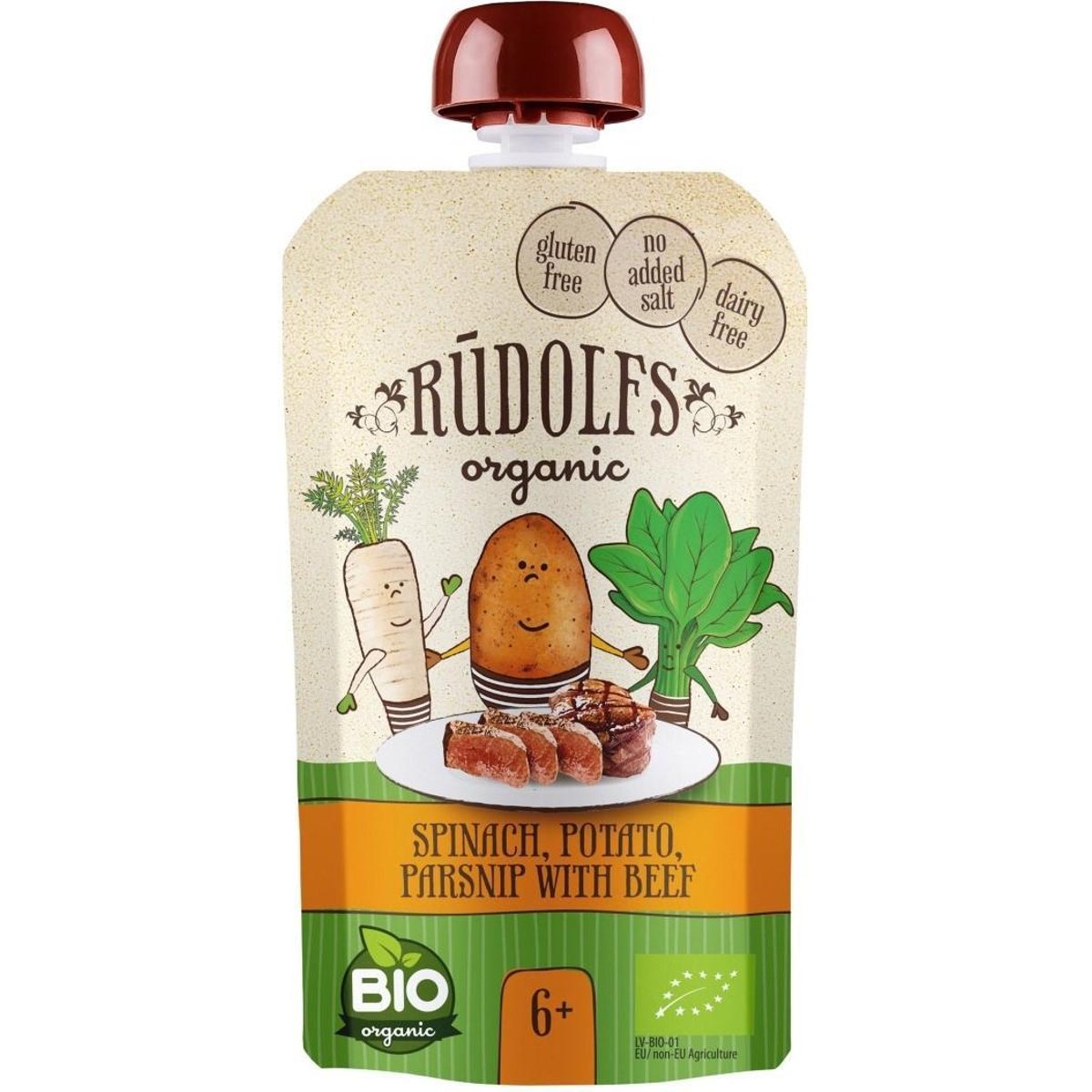 Rudolfs BIO Kapsička špenát, brambory, pastynák a hovězí maso
